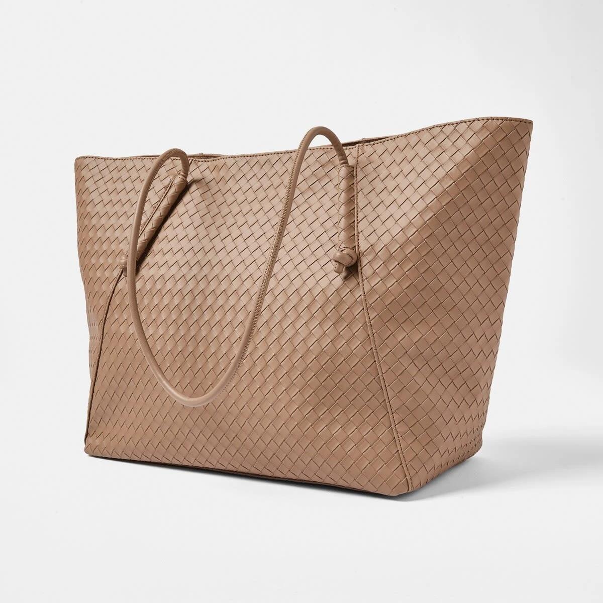 3 Weave Tote Bag HAZELNUT LATTE, 3 of 5