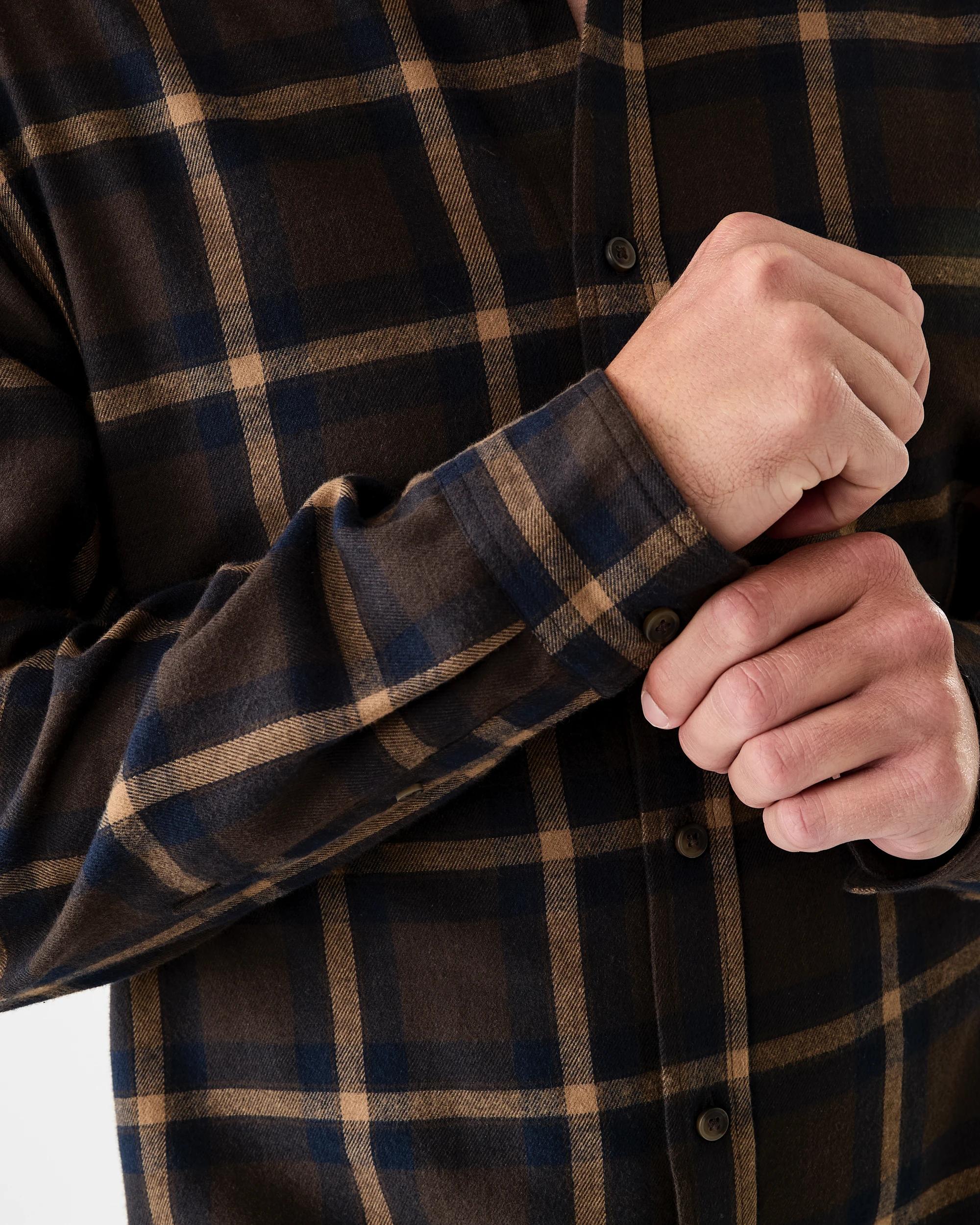 7 Long Sleeve Brushed Shirt Brn Check, 7 of 7
