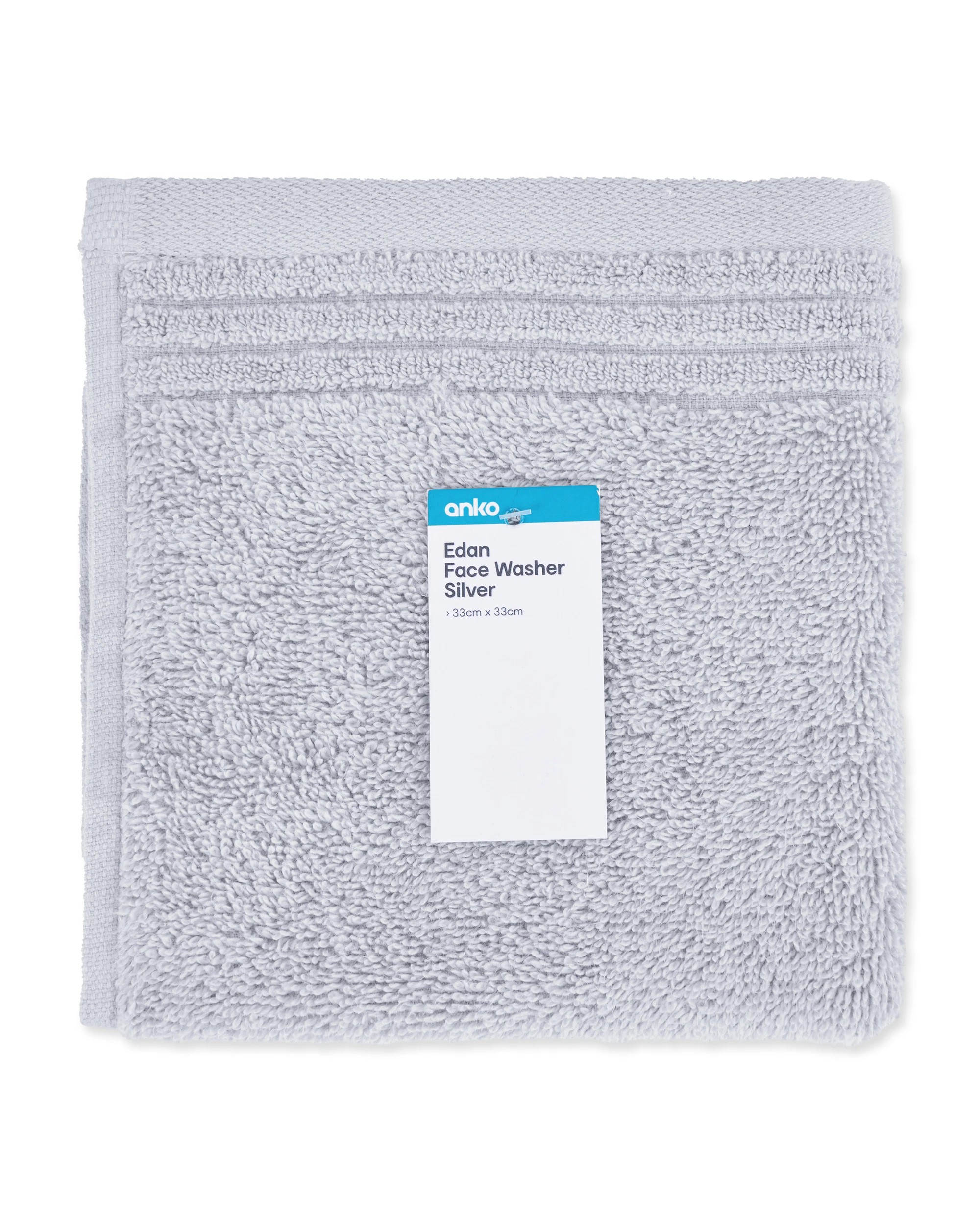 5 Edan Cotton Face Washer - Silver Look, 5 of 5