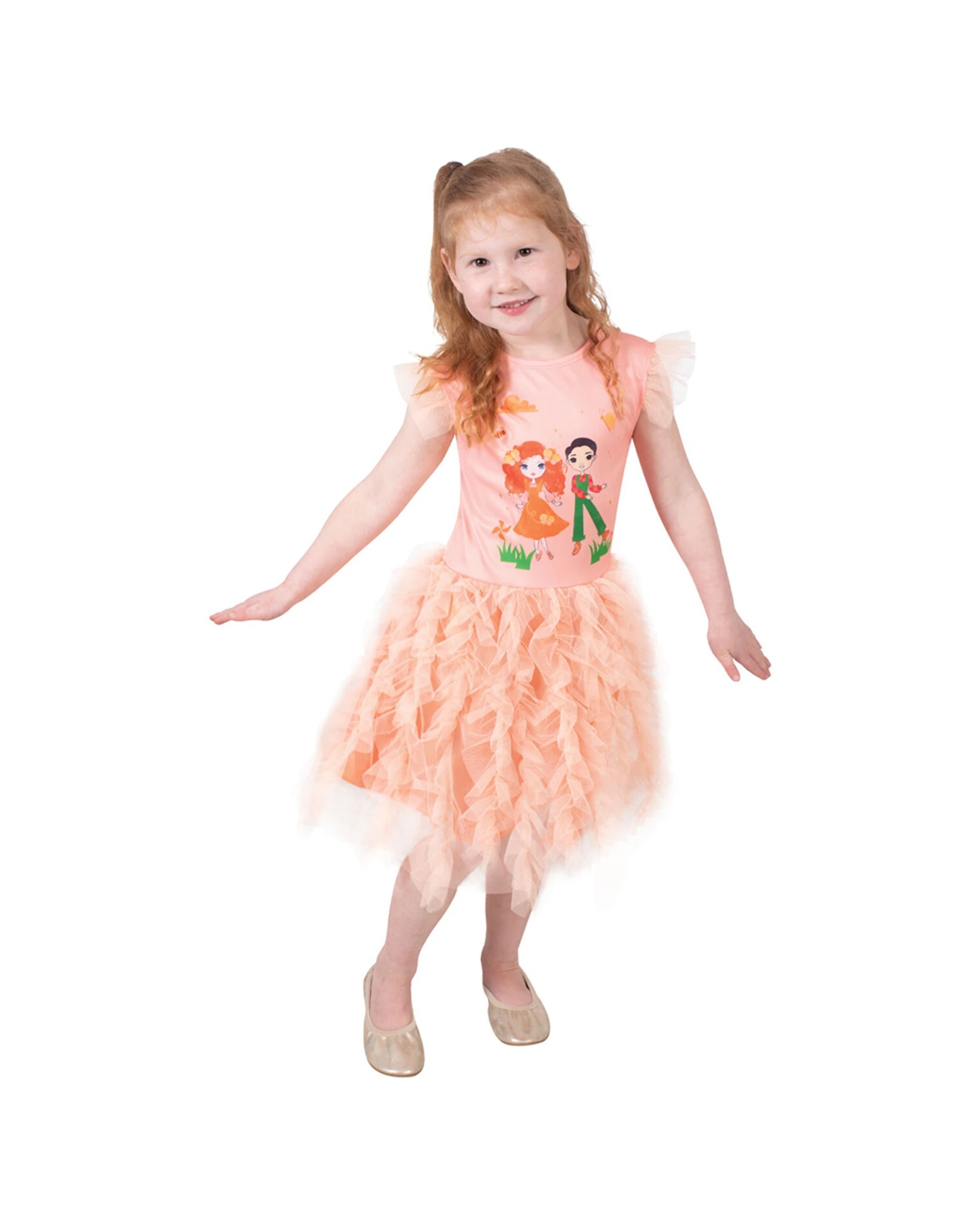1 Emma Memma Elvin Melvin Deluxe Costume Kids Peach - Orange, 1 of 3
