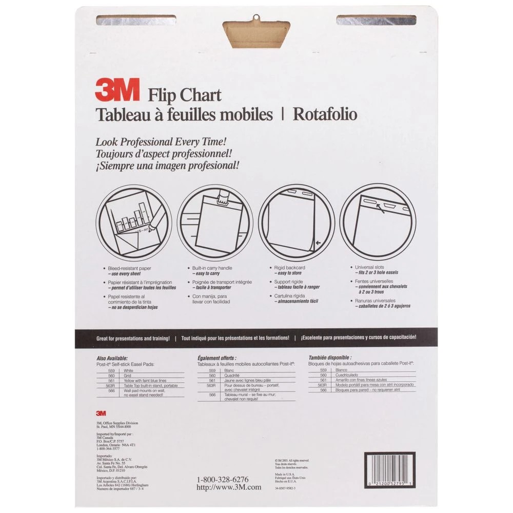 2 3M Flip Chart Pad 635 x 762mm White, 2 of 5