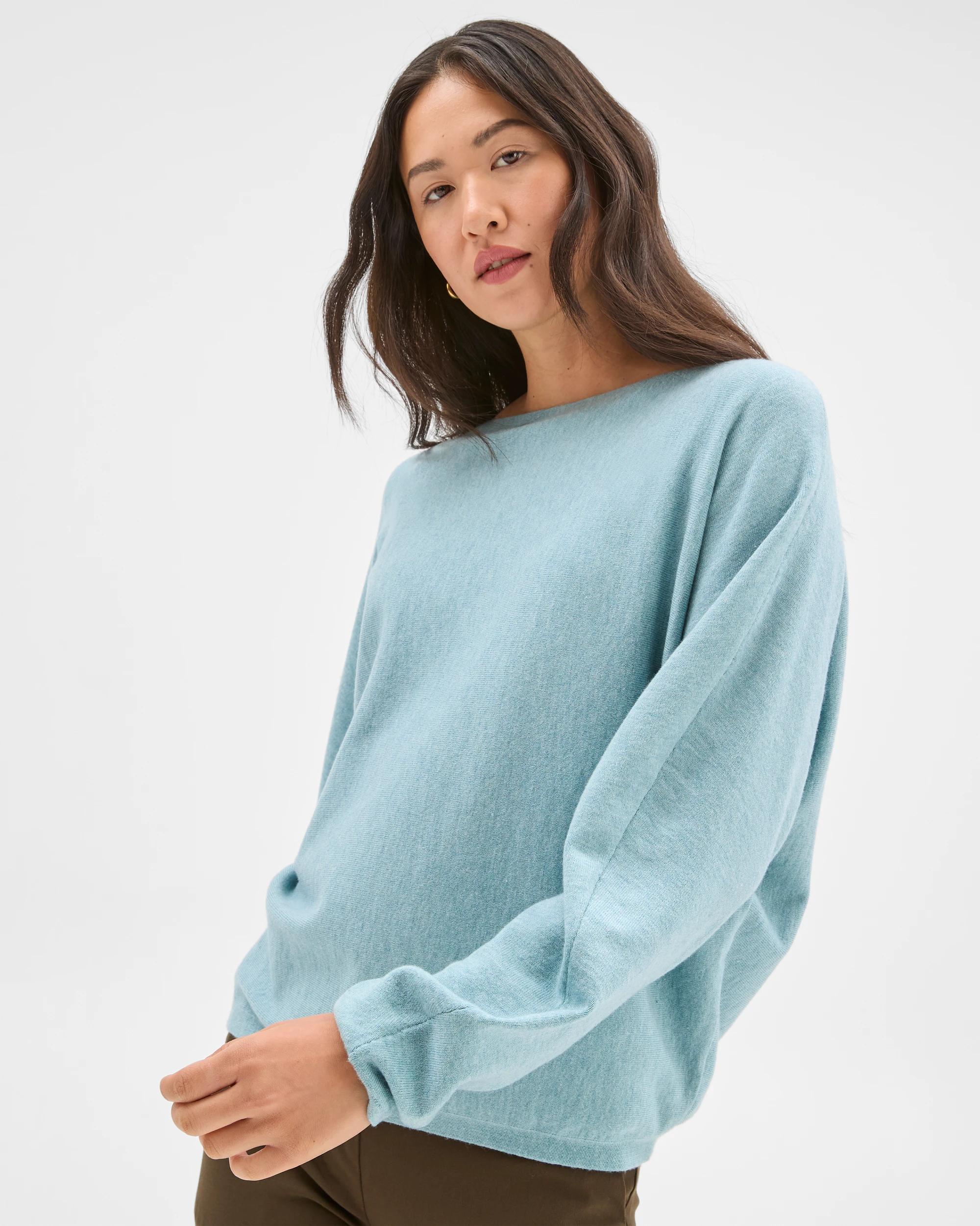 4 Preview Dolman Sleeve Boat Neck Knit Jumper ARCTIC BLUE, 4 of 6