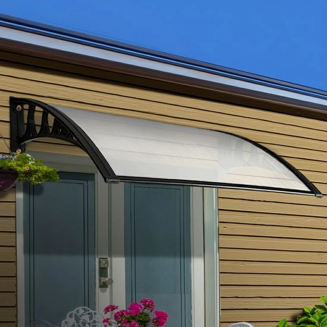 5 Instahut Window Door Awning 1mx6m Transparent Plastic - Clear, 5 of 5