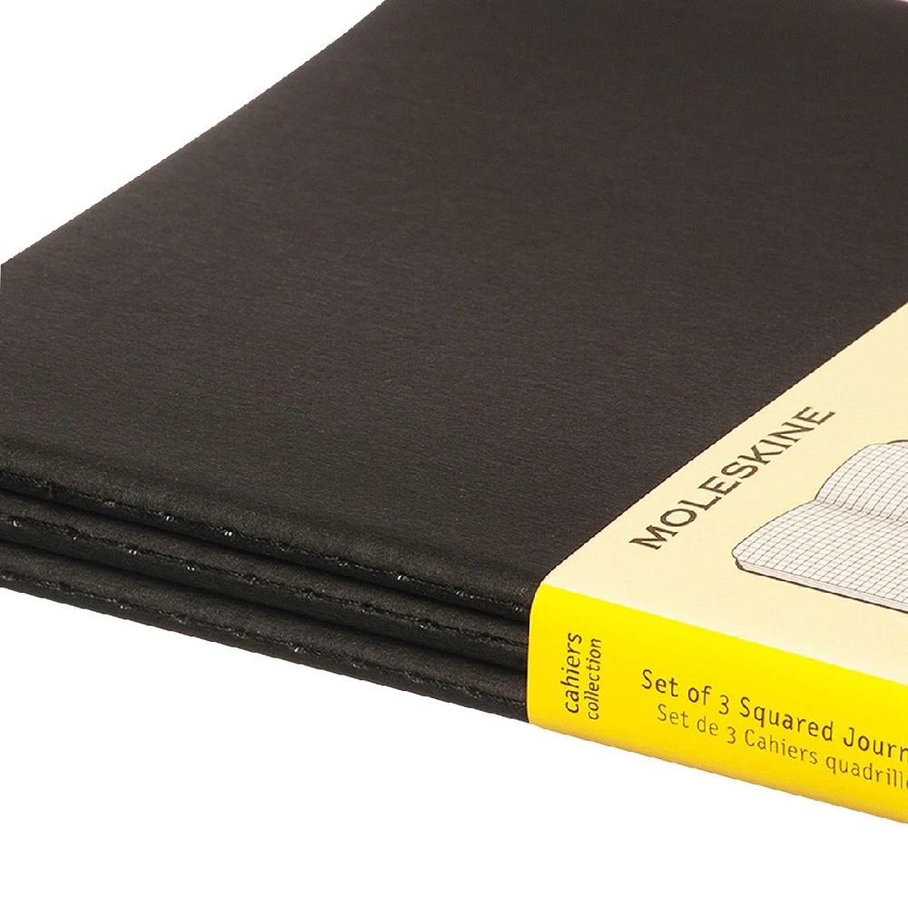 5 Moleskine Cahier Large Notebook Grid 3 Pack Black, 5 of 5