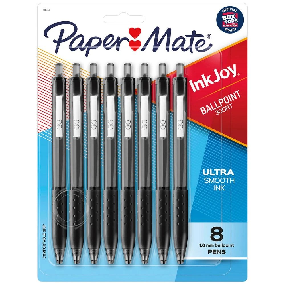 1 Paper Mate InkJoy 300RT Ballpoint Pens Black 8 Pack, 1 of 4