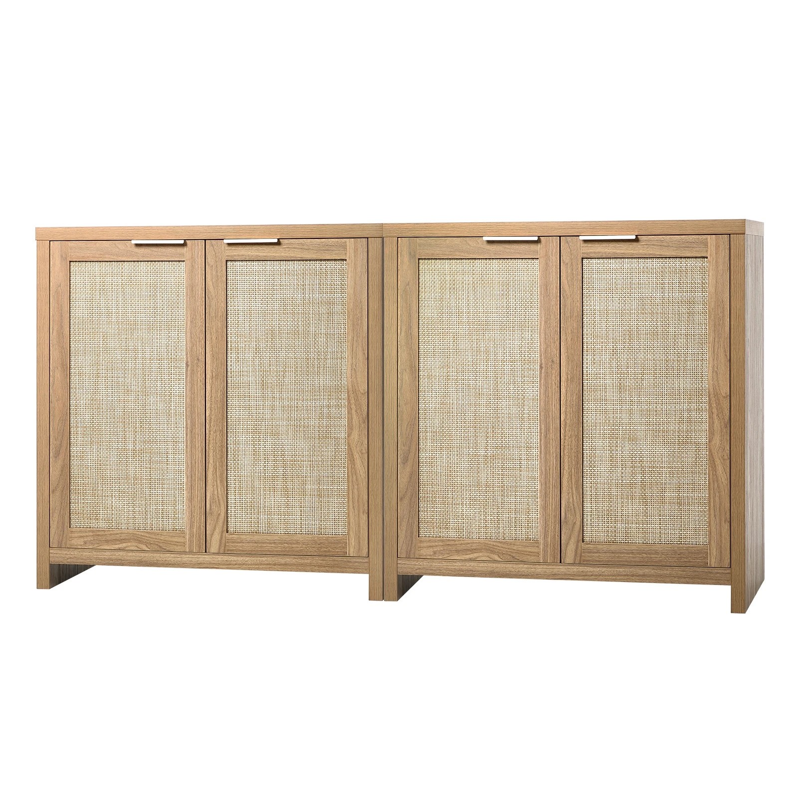 1 Oikiture 2x Rattan Buffet Sideboard Storage Cabinet - Natural, 1 of 9