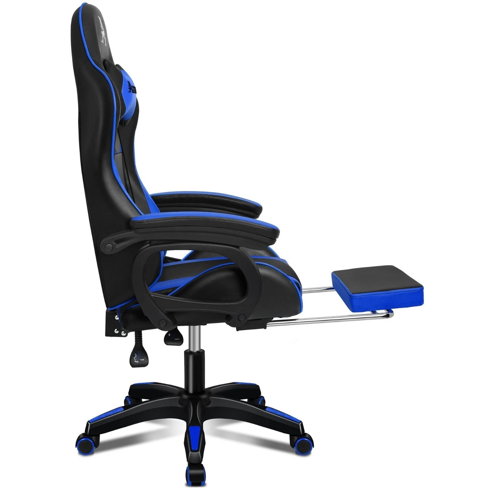 4 Alfordson Gaming Office Chair Massage Racing Computer Seat Footrest Leather - Blue, 4 of 10