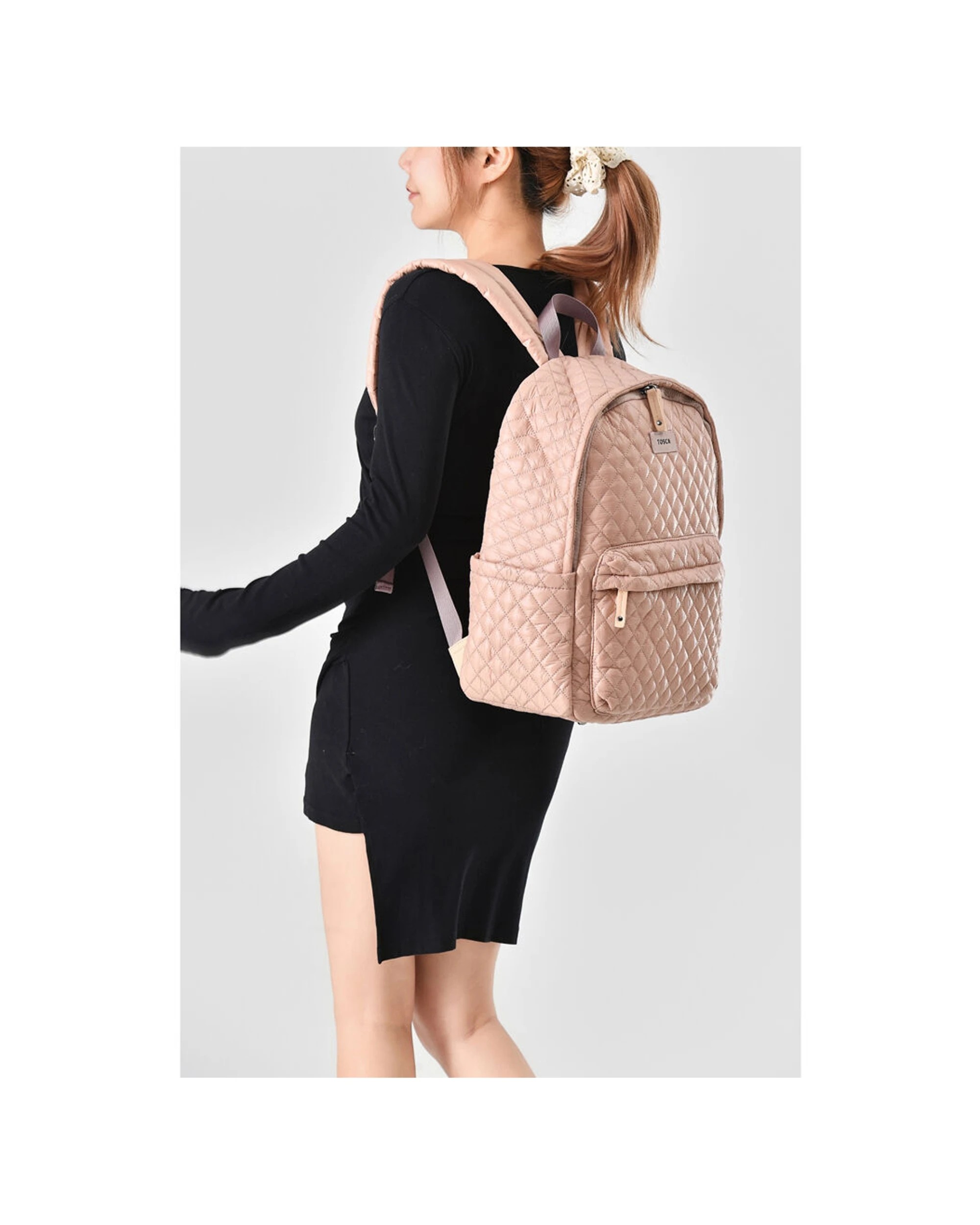 7 Tosca Metro Quilted Oxford Travel 15" Laptop Backpack - Pink, 7 of 9
