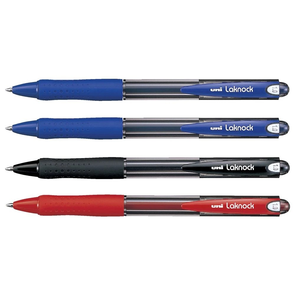 2 Uni Laknock Retractable Ballpoint Pen 1.0 Assorted 4 Pack, 2 of 2