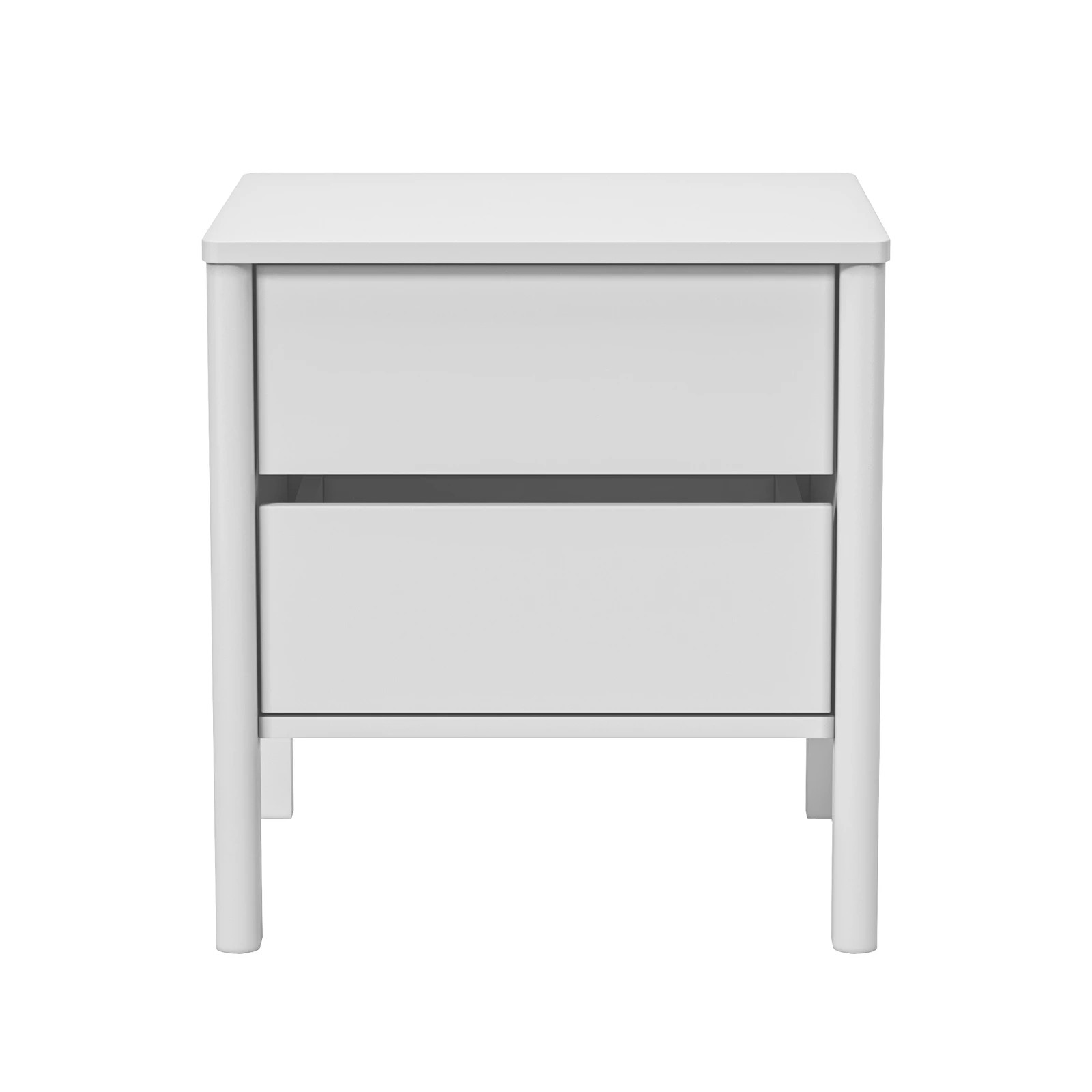 6 Oikiture 2x Bedside Table 2 Drawers Side Table Nightstand Handle-free - White, 6 of 9