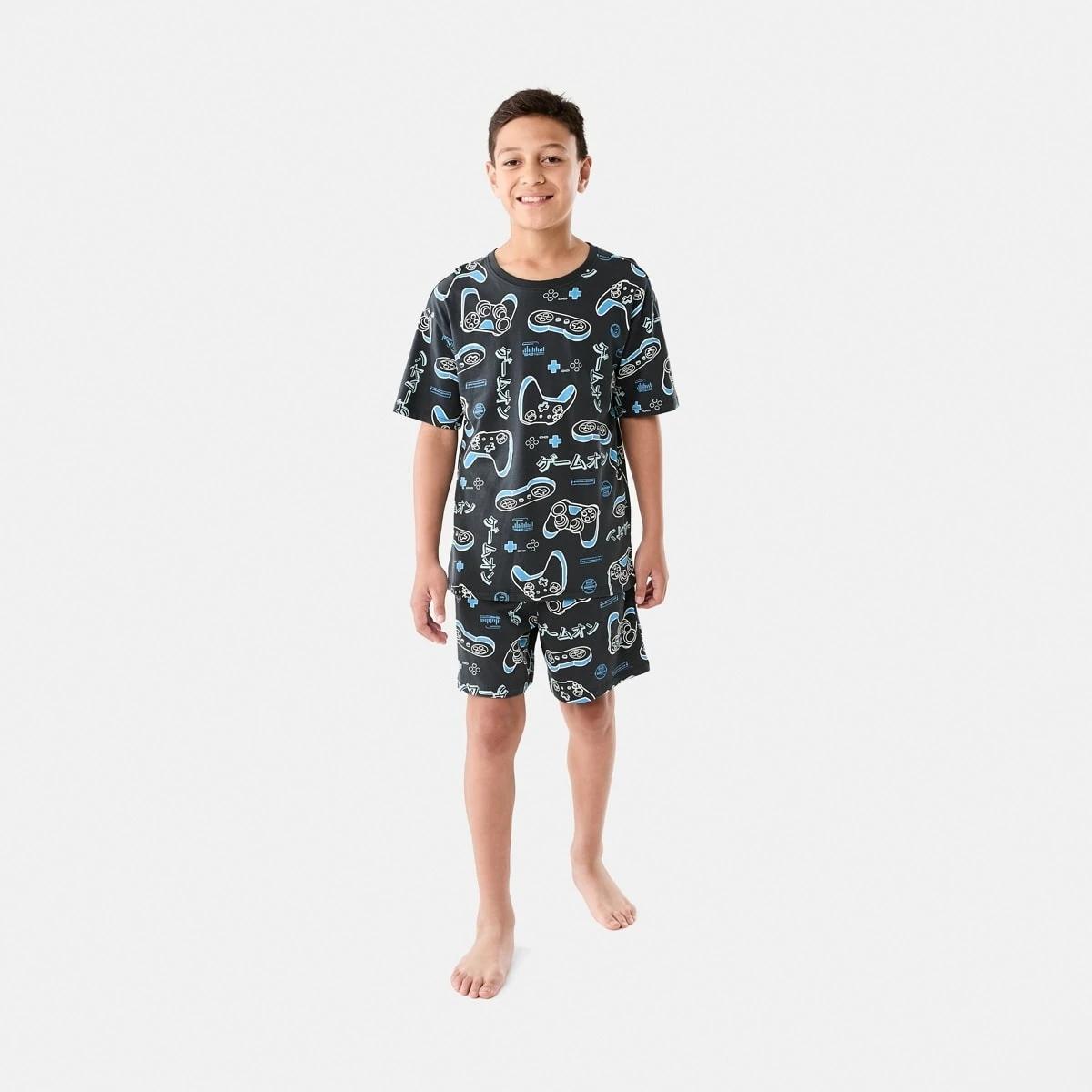 7 Short Sleeve Jersey Pyjama Set GREY GAMING, 7 of 10