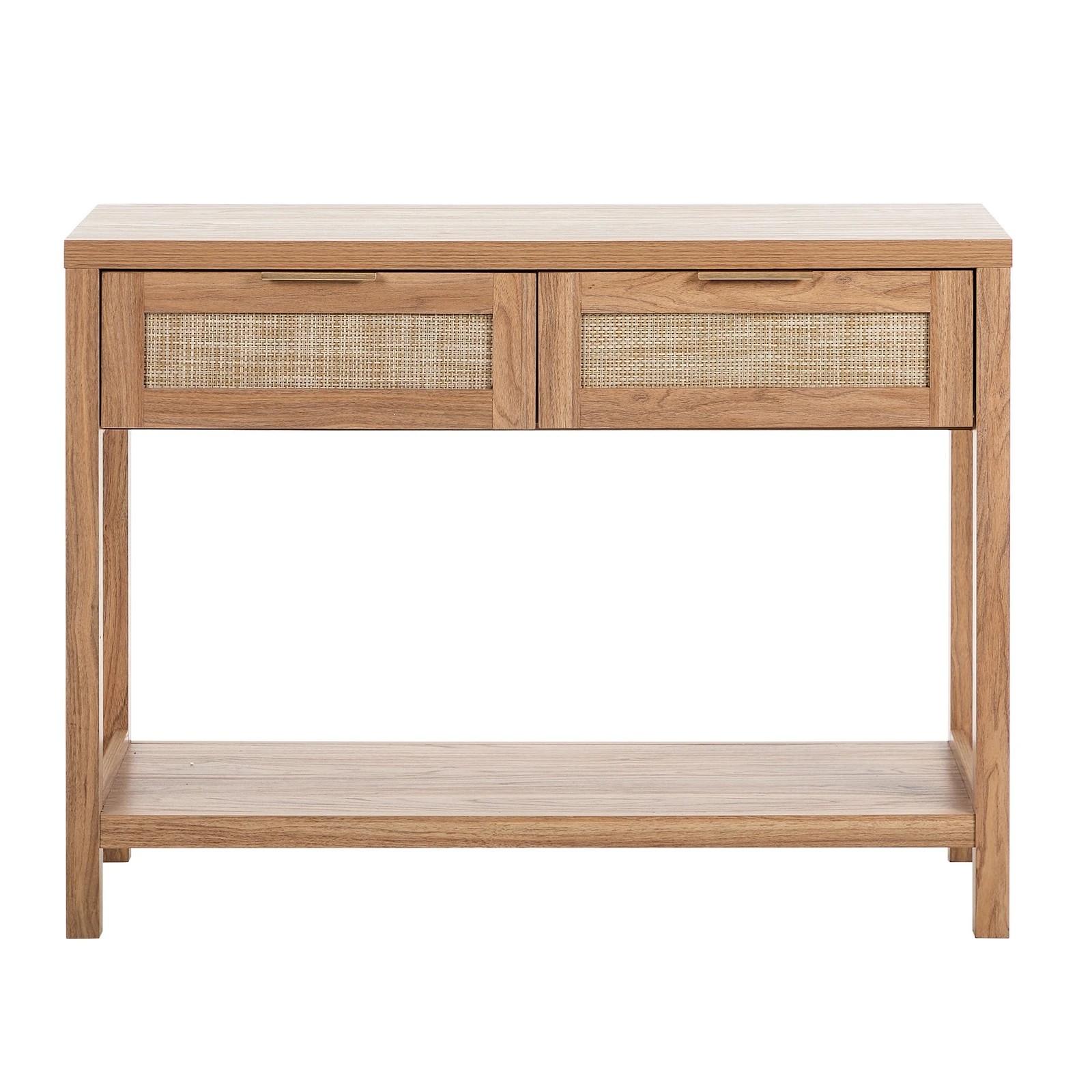 6 Oikiture Console Table 2 Drawers Entry Table Hallway Display Shelf - Natural, 6 of 10