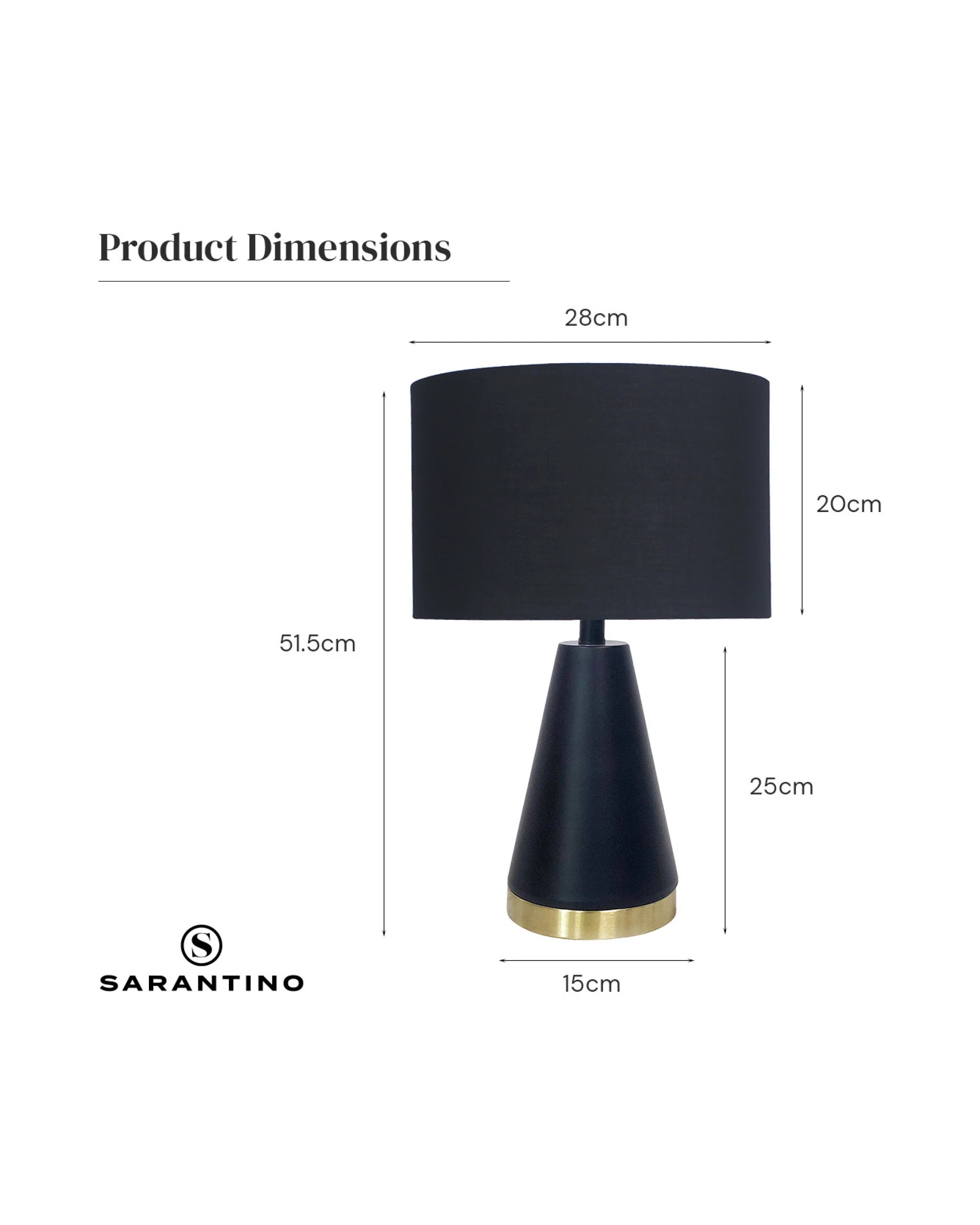 5 Sarantino Metal Table Lamp In Black And Gold, 5 of 10