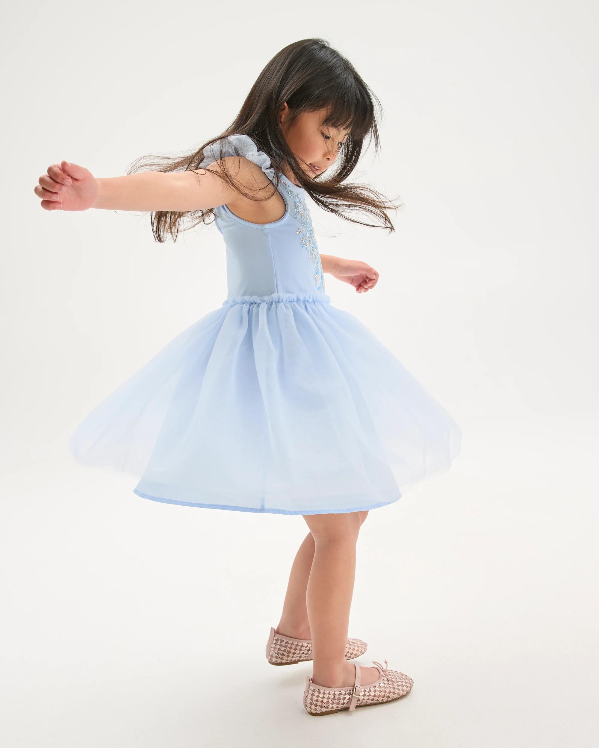 2 Target Kids Occasion Princess Sequin Tulle Dress BLUE, 2 of 7