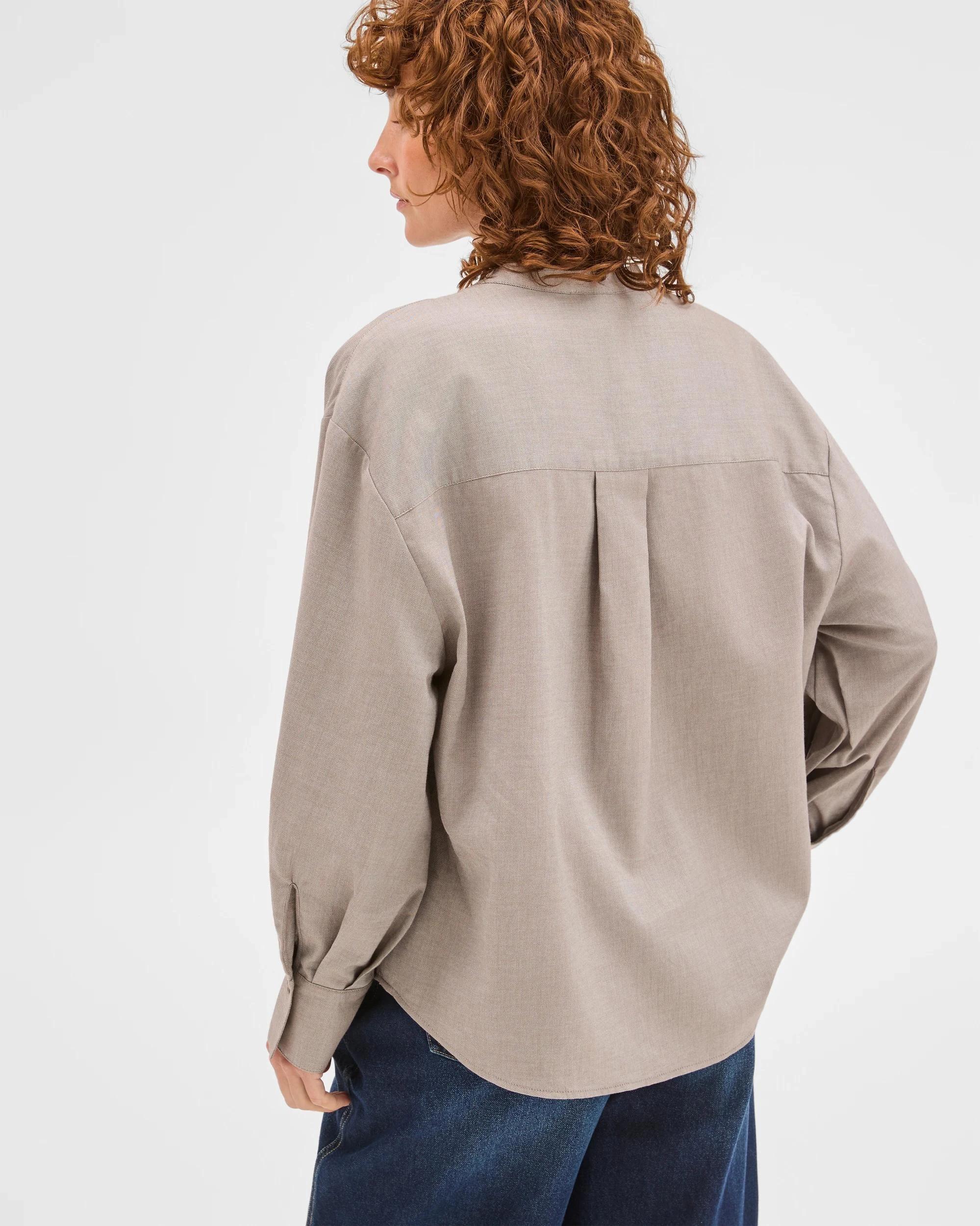 6 Target Woman Australian Cotton Tuck Detail Popover Top TAUPE, 6 of 6
