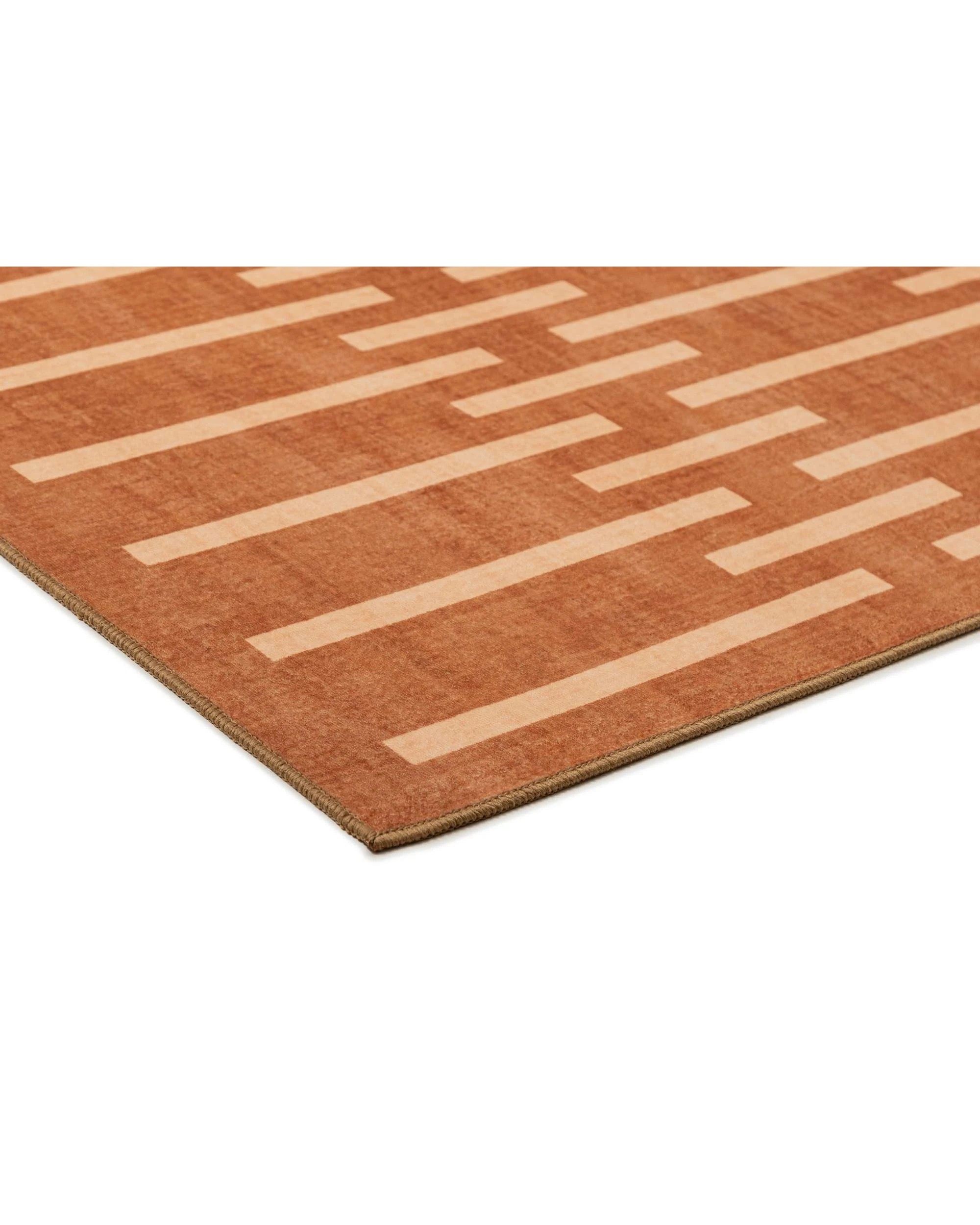 4 Loopsie Tudor Printed Washable Rug - Orange, 4 of 8