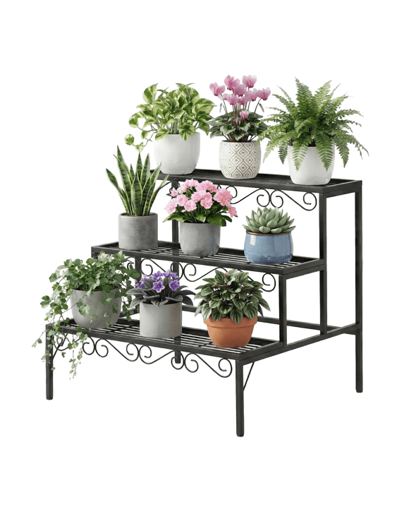 Artiss Plant Stand 3 Tier Metal Corner Plant Shelf Multiple Flower
