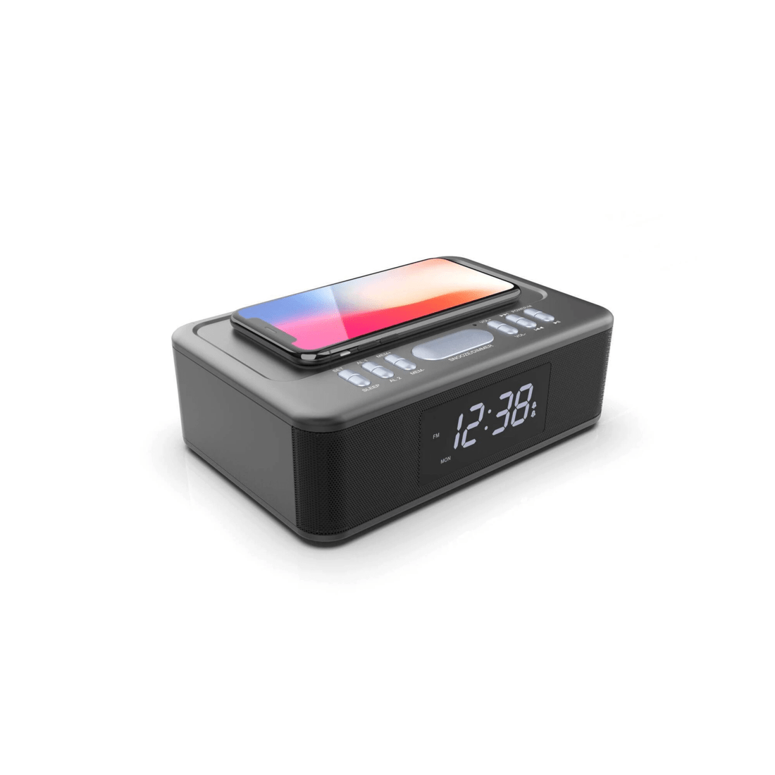 3 Lenoxx Alarm Clock with Wireless Phone Fast Charging & Wireless Streaming Connections, 3 of 3