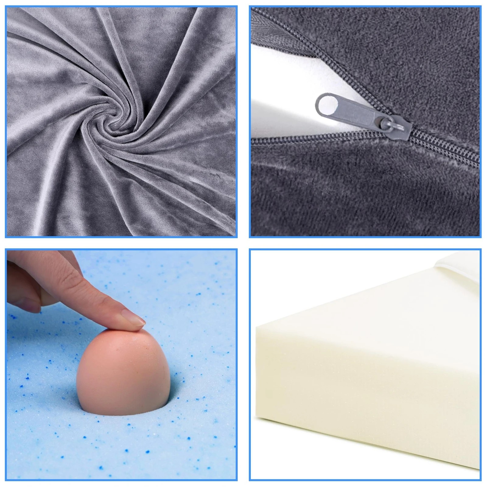 3 Starry Eucalypt Wedge Pillow Memory Foam Cushion Back Support Plush - Grey, 3 of 4