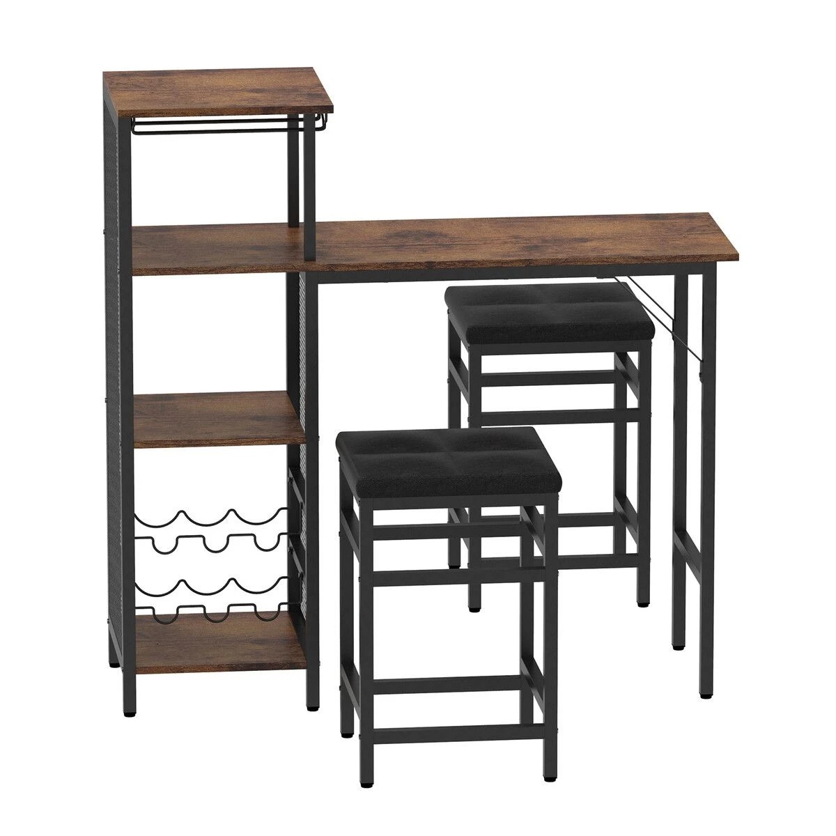 2 Ausway Bar Table and Stools Dining Chairs Set, 2 of 4