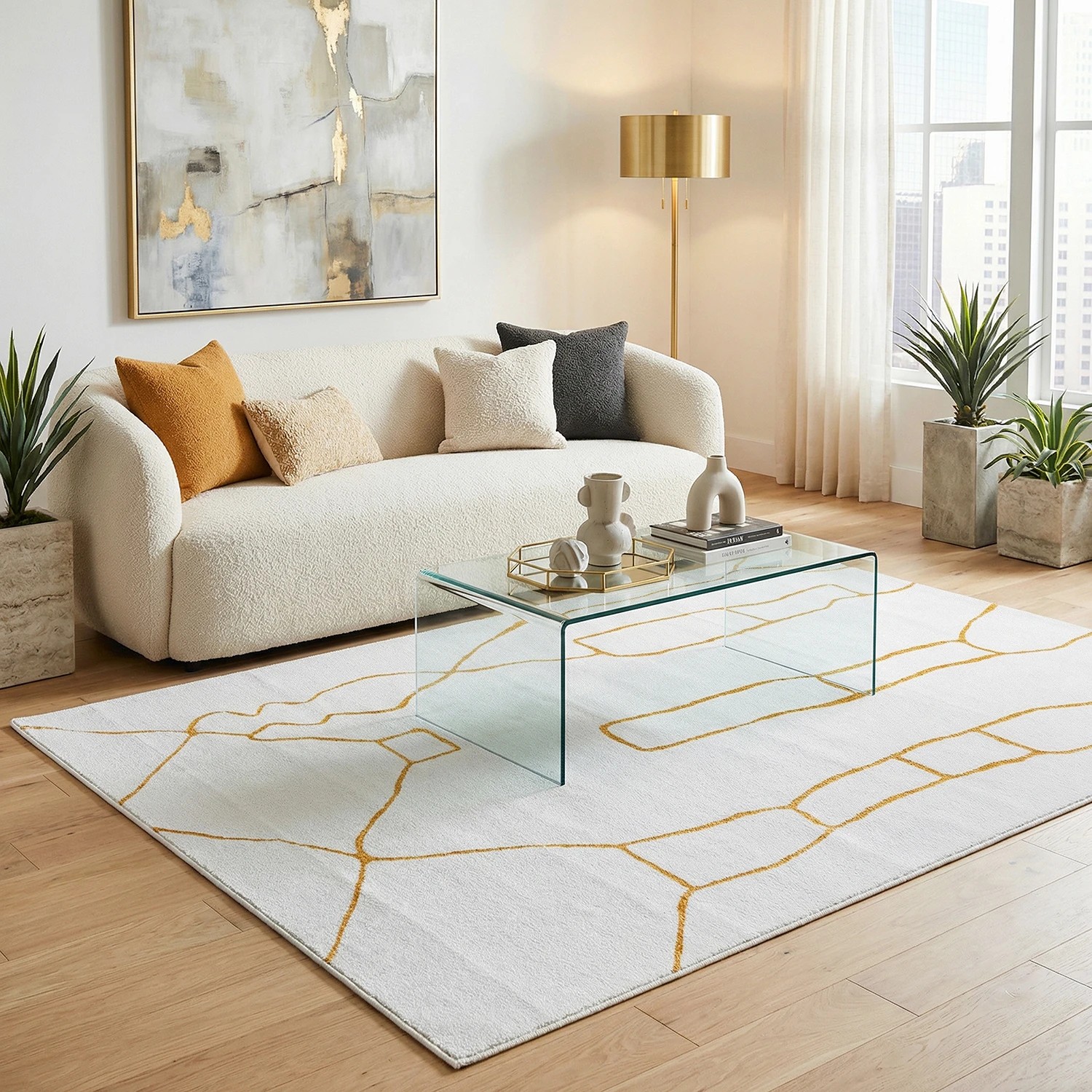 1 Common Ground Rugs Elysium Amy 400x300cm - Extra Extra Large Floor Rug - Natural, 1 of 8