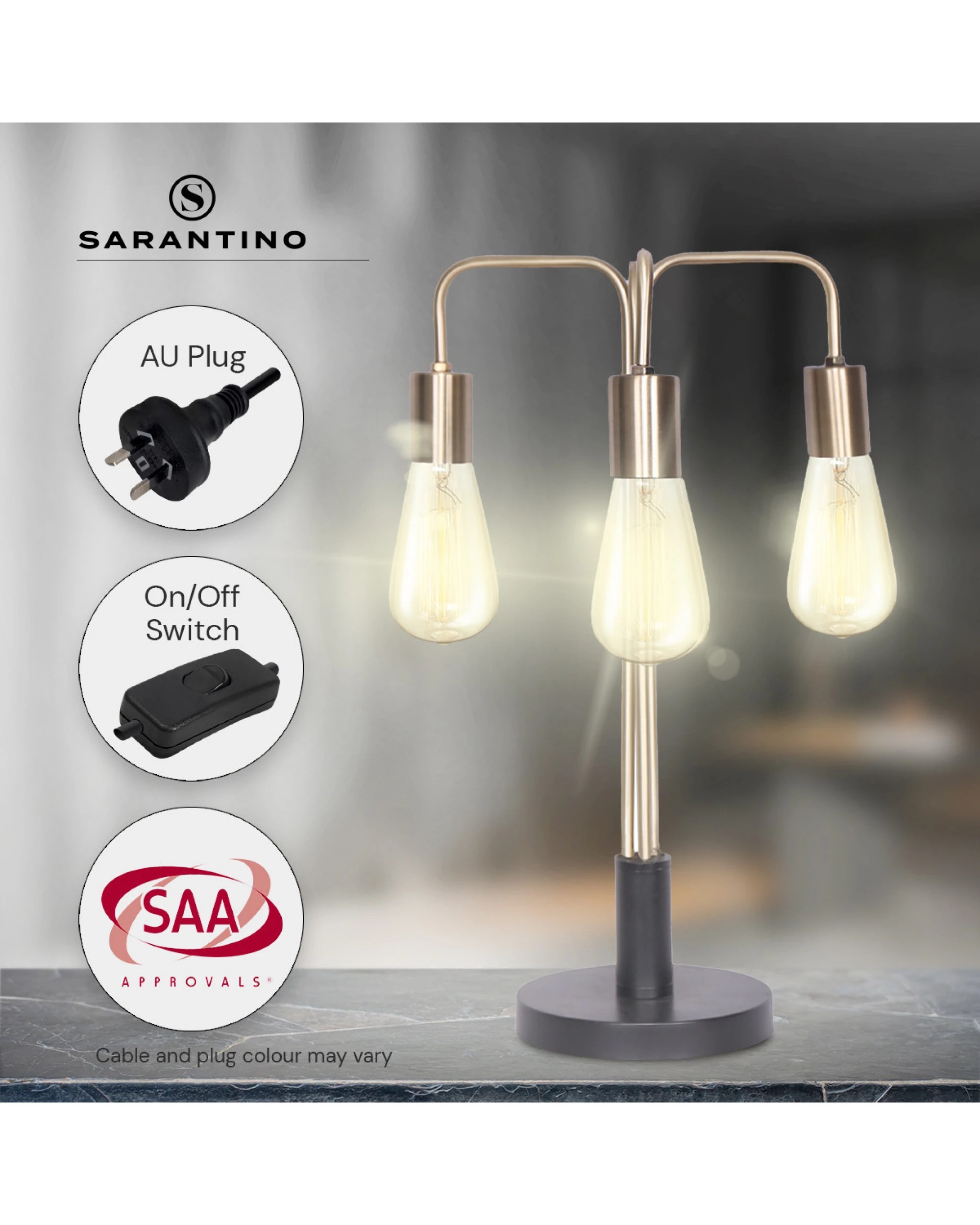 8 Sarantino Exposed Bulb Industrial Table Lamp, 8 of 10