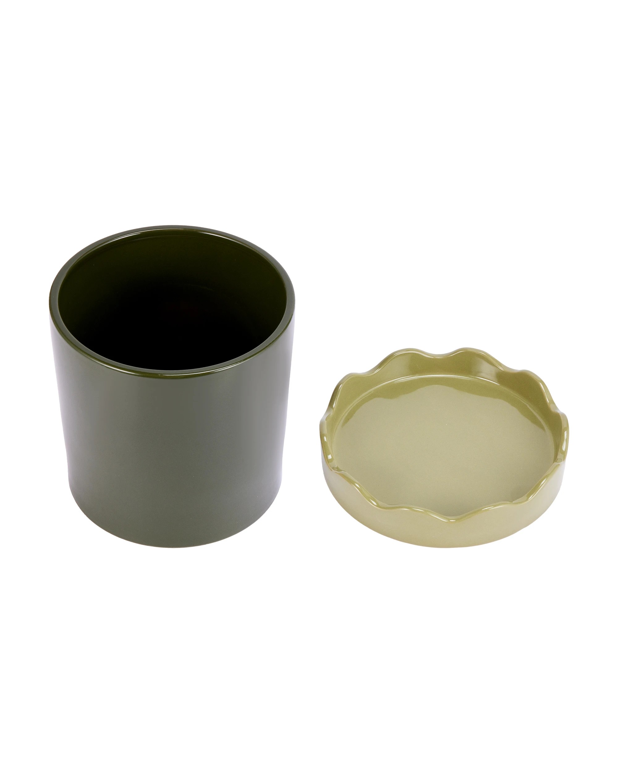 7 Green Glazed Pot with Saucer, 7 of 8