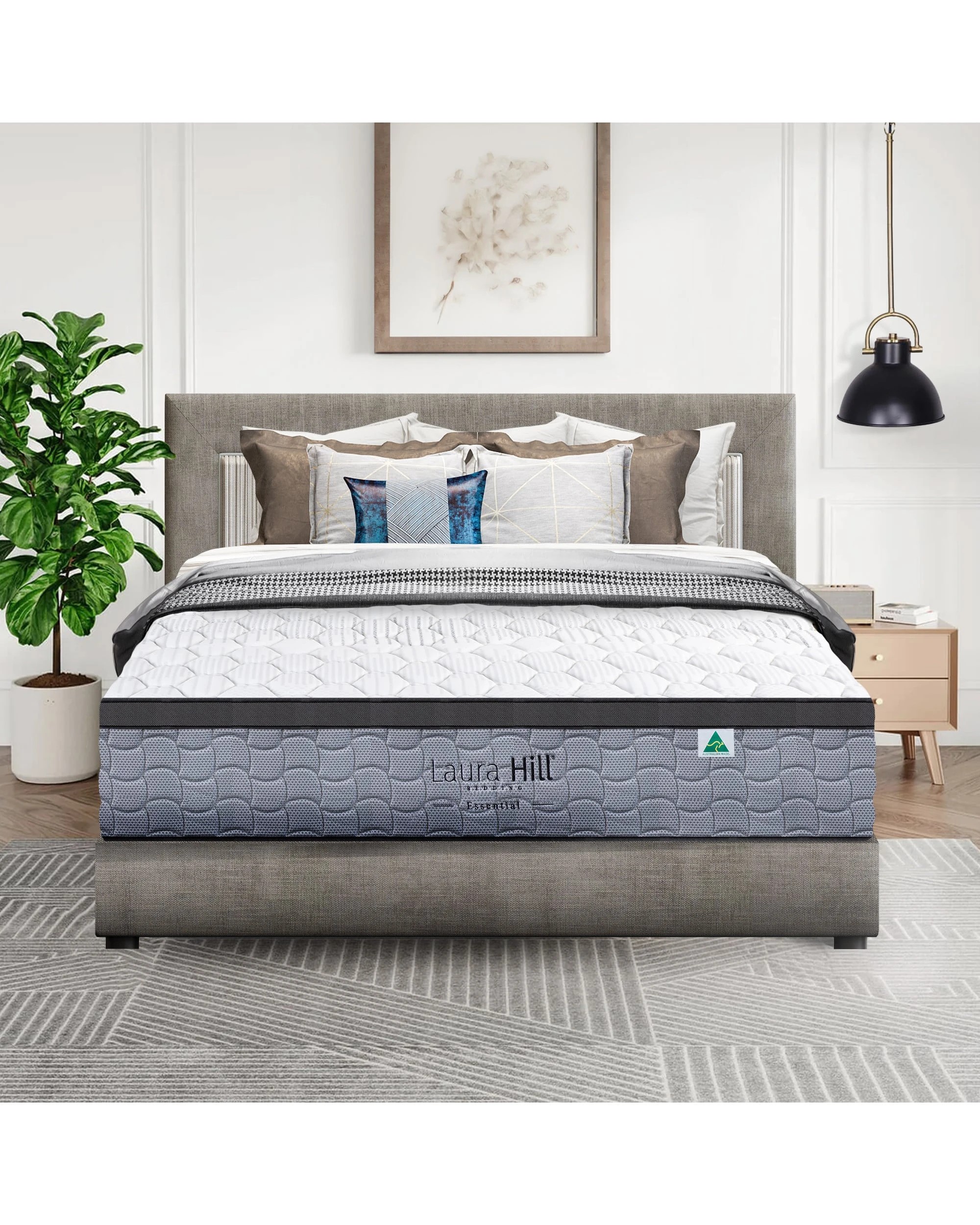 9 Laura Hill Essential Mattress Single - Australian Made, 32cm Medium Support - Single Bed - Grey, 9 of 9