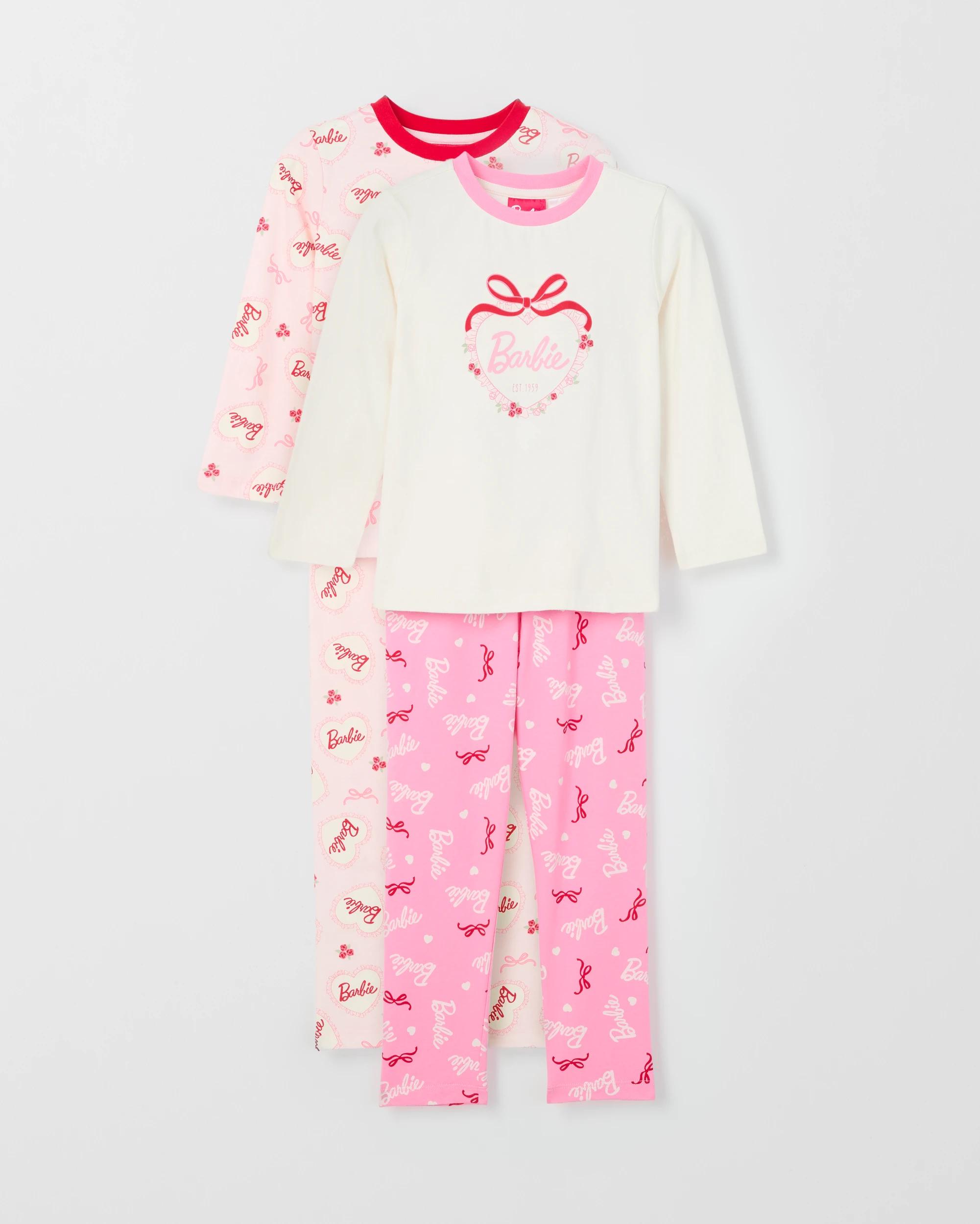 1 Barbie Australian Cotton 2 Pack Younger Girls Pyjama Set BARBIE, 1 of 5