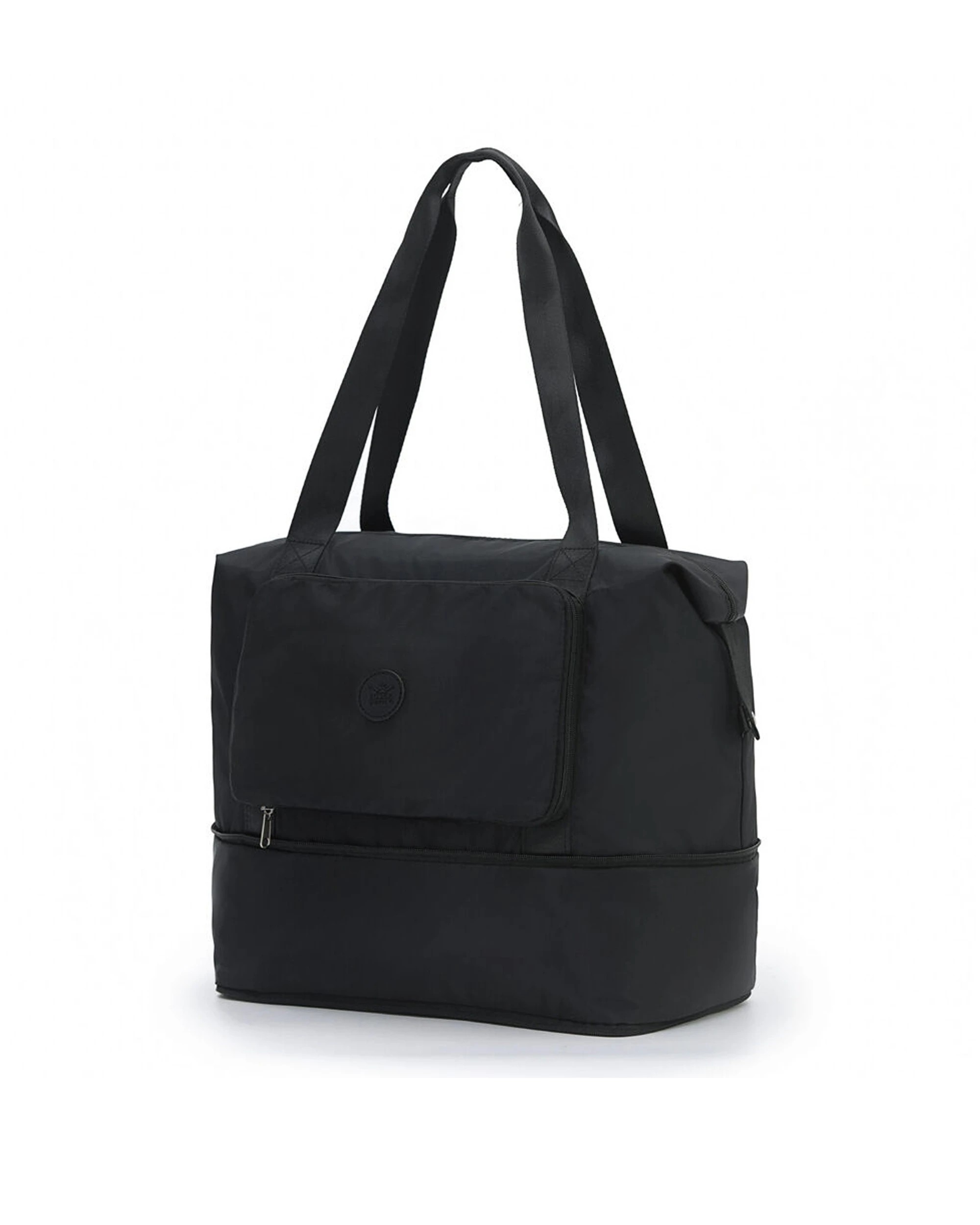 4 Tosca 2Pk Foldable & Expandable Holiday/Travel Tote Bag - Black, 4 of 6