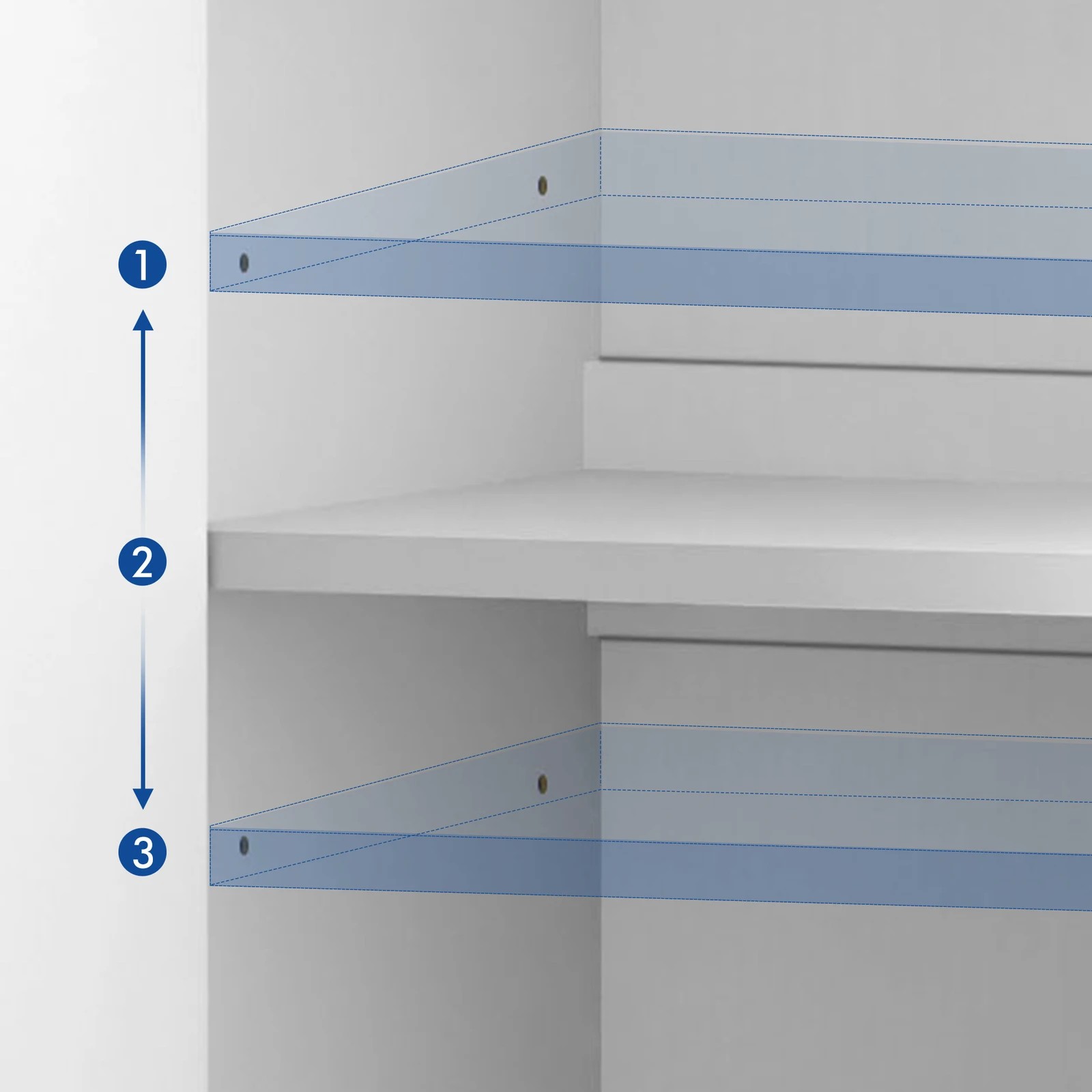 5 Alfordson Buffet Sideboard Storage Cabinet Cupboard Kitchen Hallway Drawers - White, 5 of 10