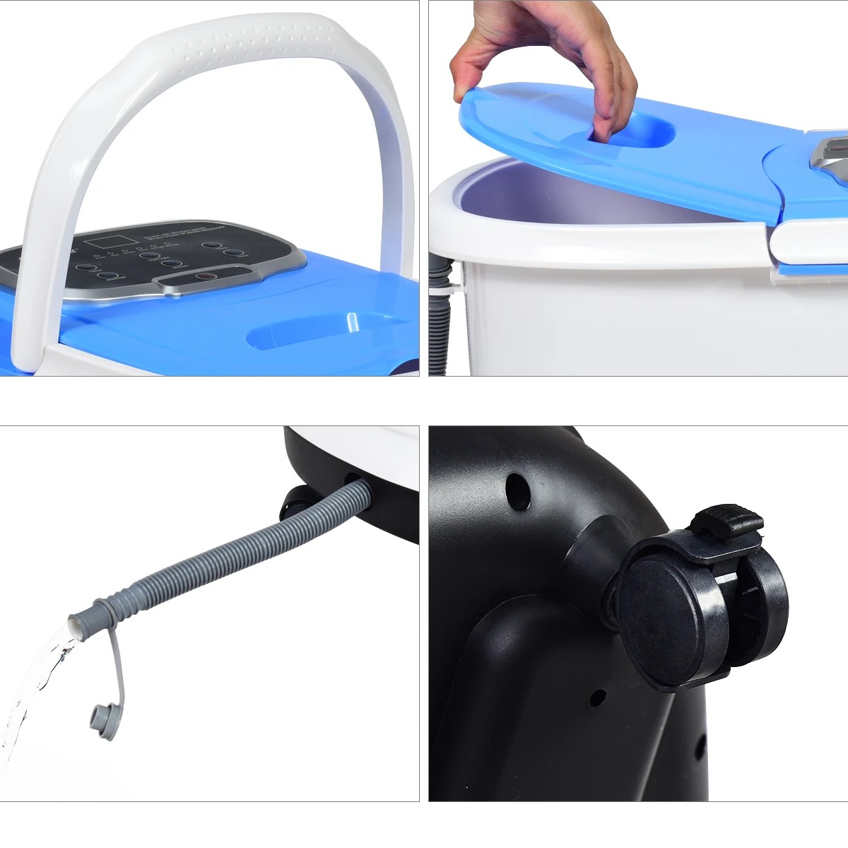 3 Costway Foot Spa Massager w/Heat & Timer Electric Footbath Tub - Blue, 3 of 4