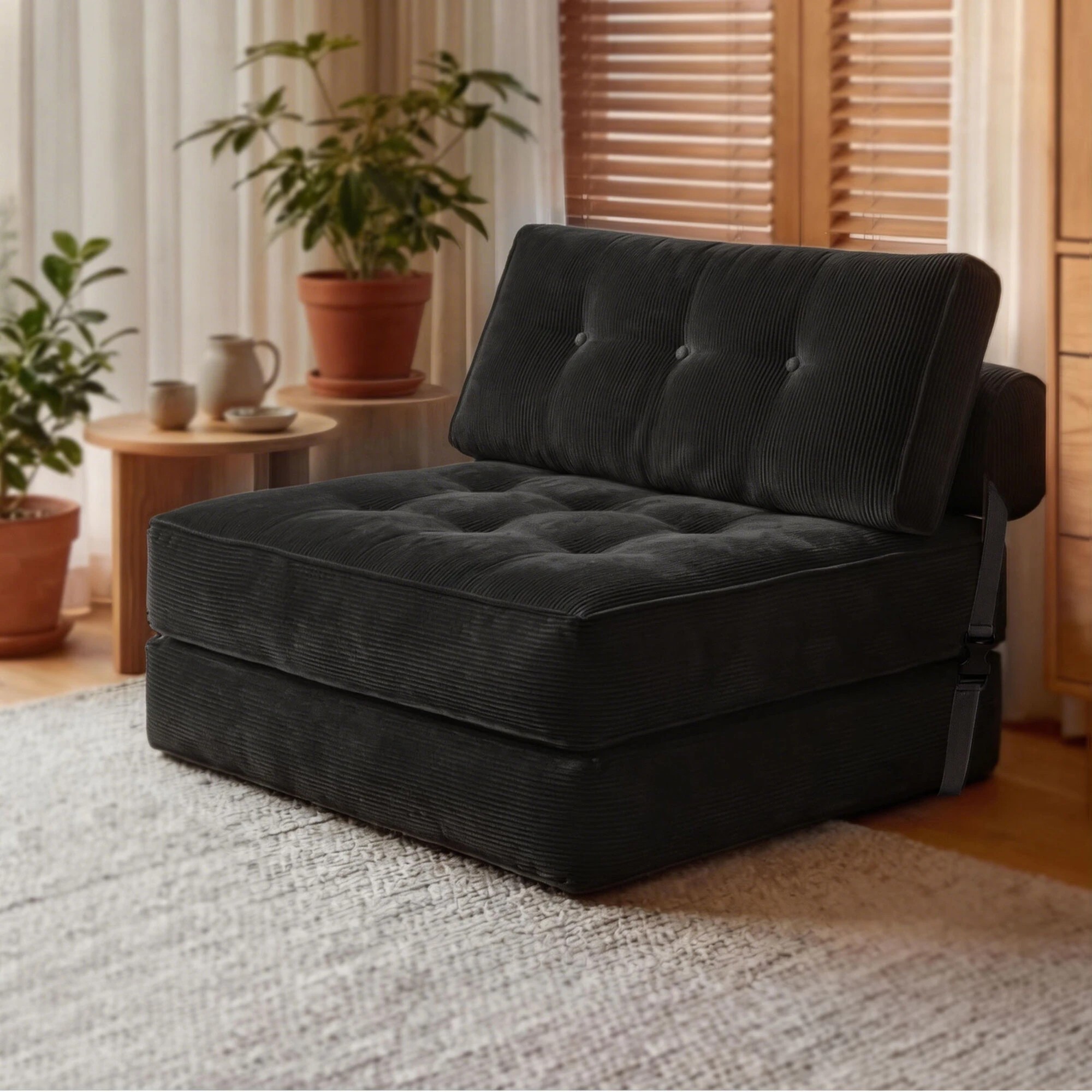 8 Levede 3 in 1 Convertible Sofa Bed Foldable Single Sleeper Chair Living Room - Black, 8 of 9