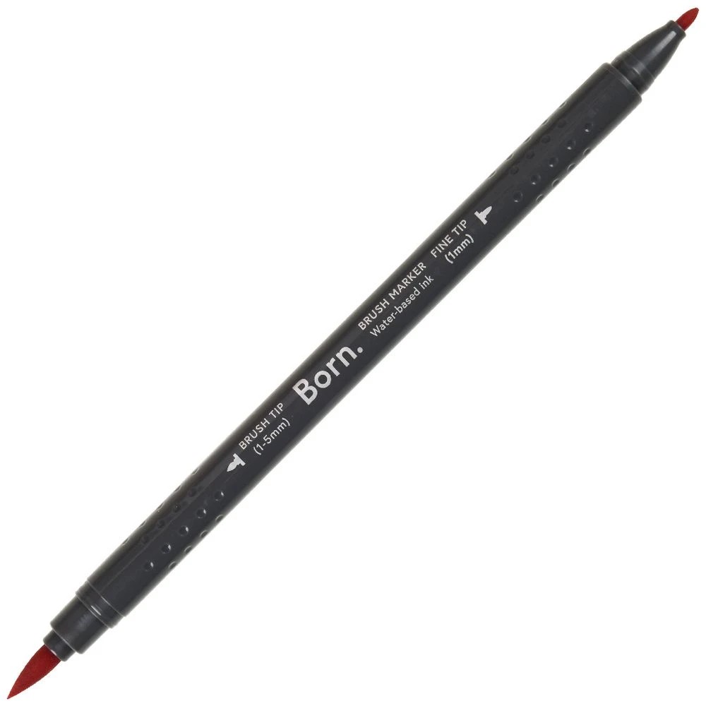 4 Born Professional Brush Dual-Tip Marker Deep Red R230, 4 of 4