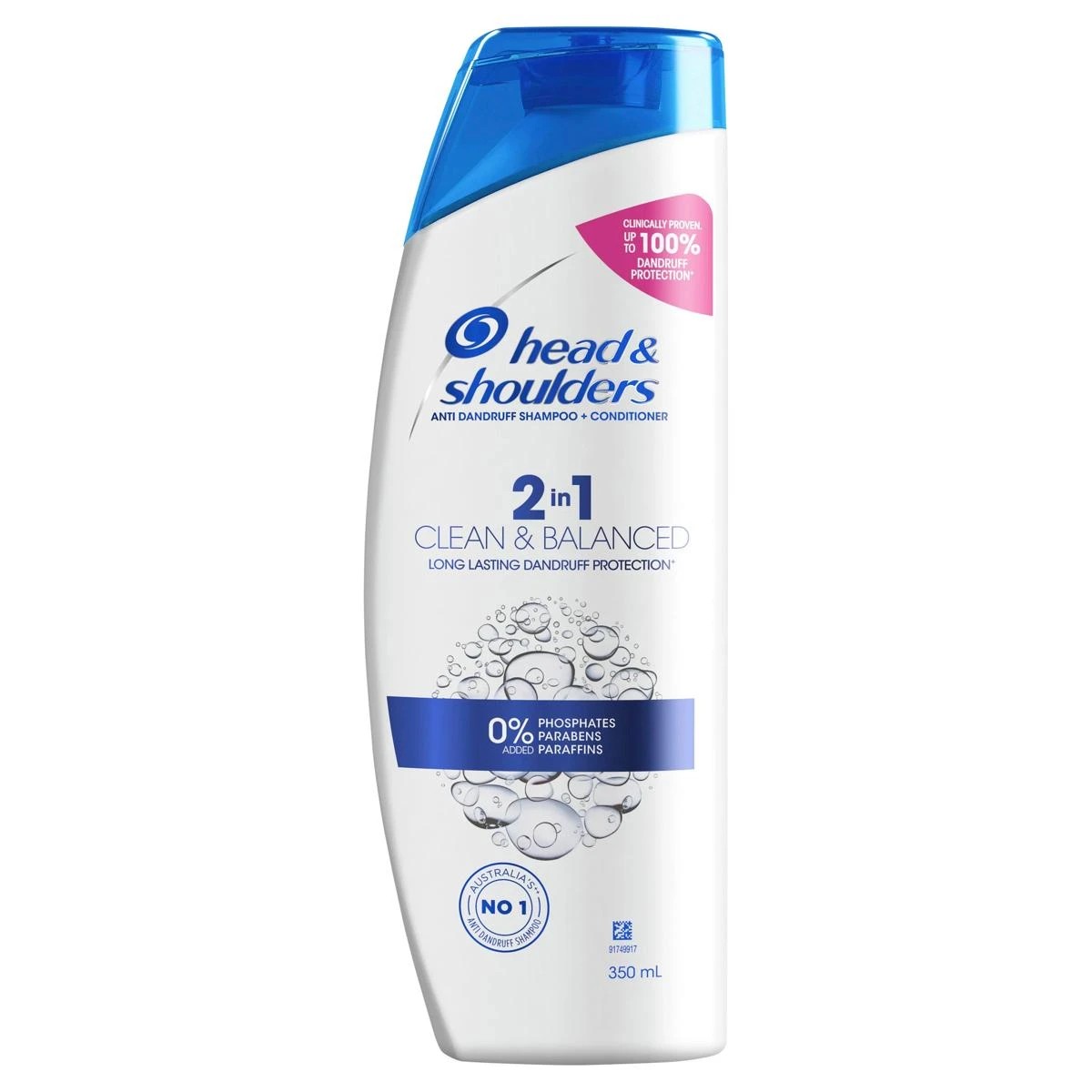 1 Head & Shoulders 2-in-1 Clean & Balanced Anti Dandruff Shampoo and Conditioner 350ml, 1 of 10