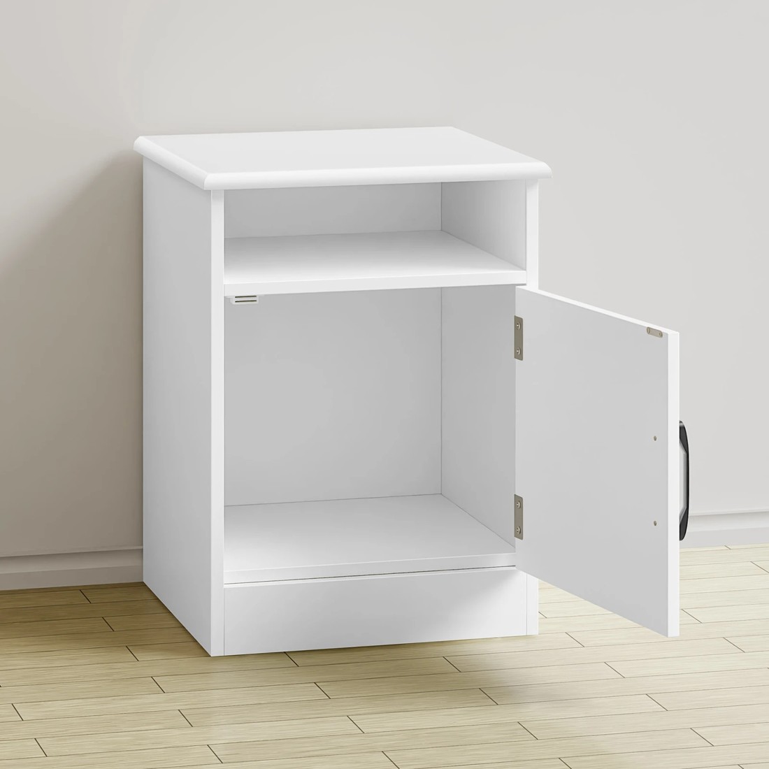 6 Alfordson Bedside Table Storage Cabinet Side End Nightstand - White, 6 of 10