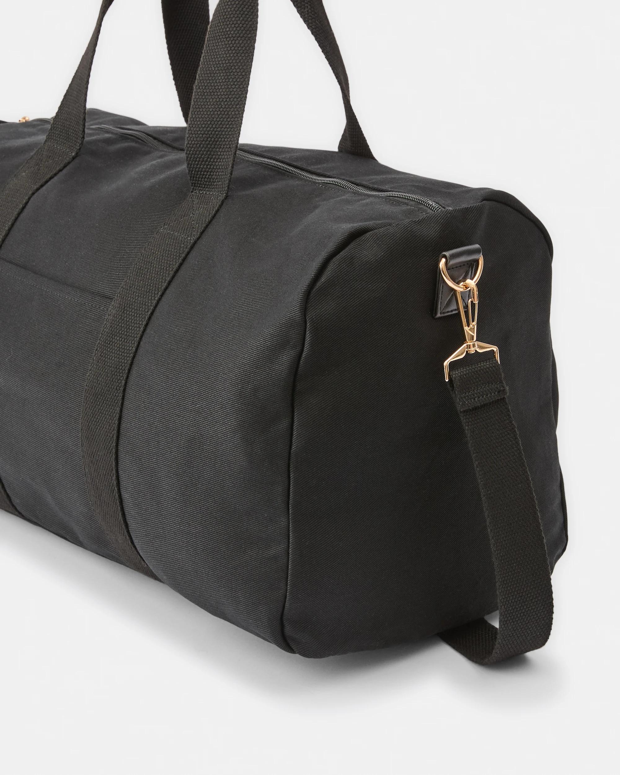 3 Canvas Weekender Bag Black, 3 of 5