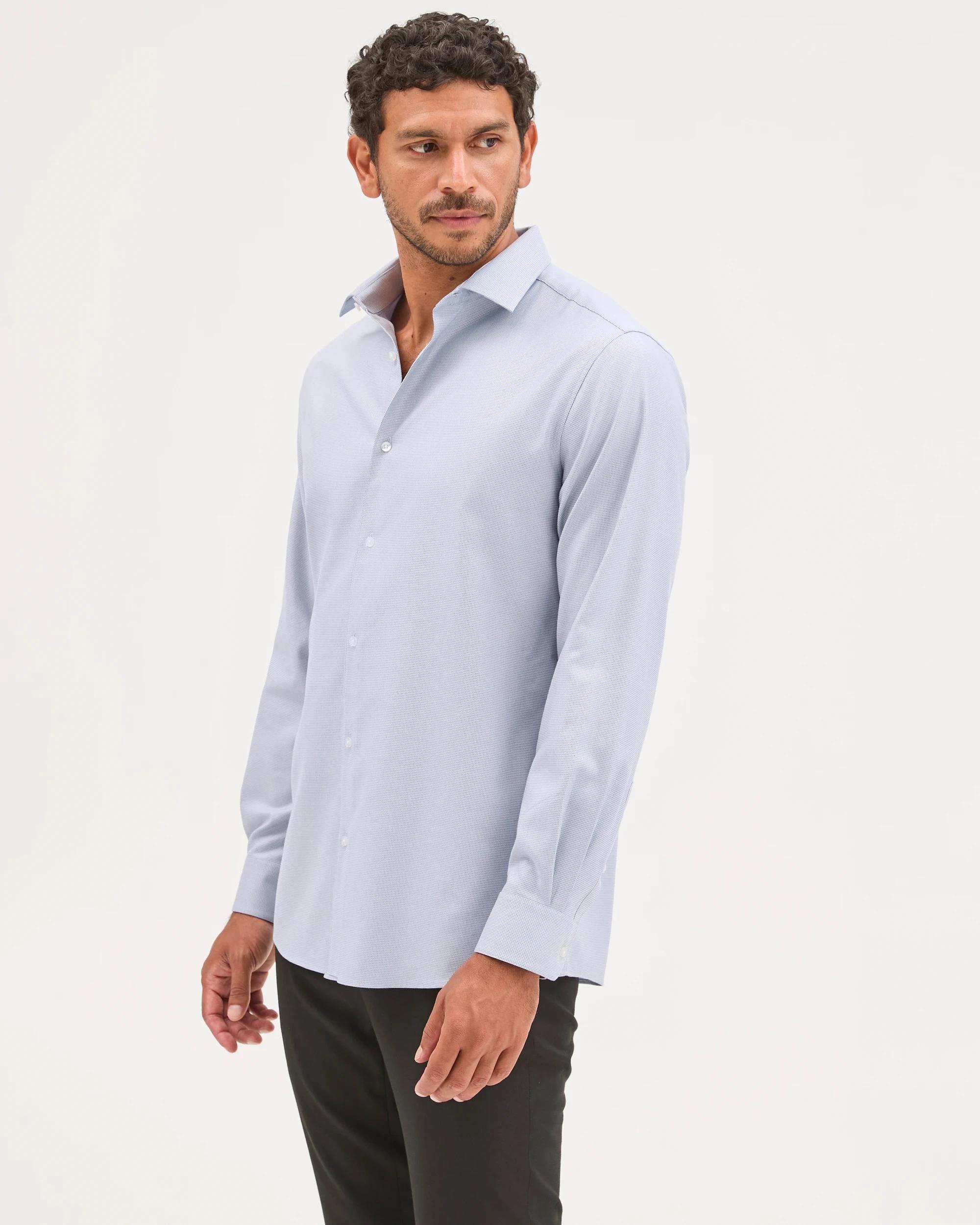 6 Preview Australian Cotton Micro Geo Print Shirt BLUE, 6 of 7