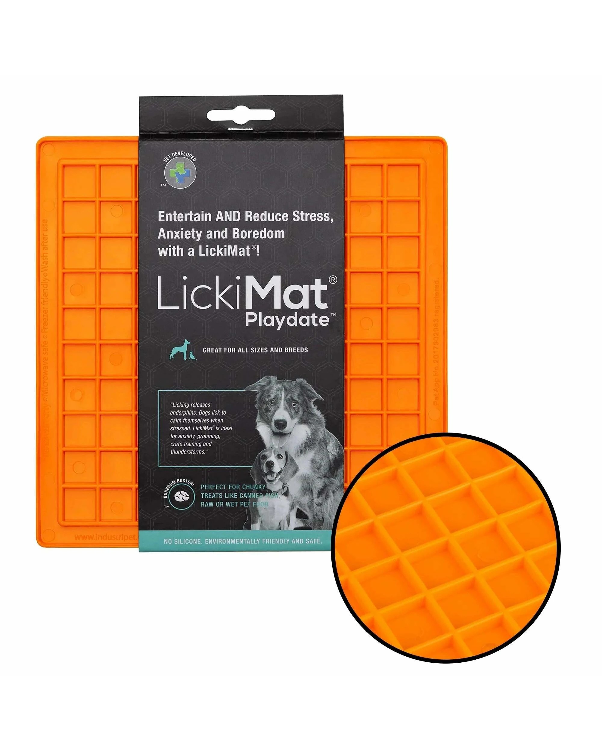 1 Lickimat Dog Feeder Mini Playdate Orange, 1 of 2