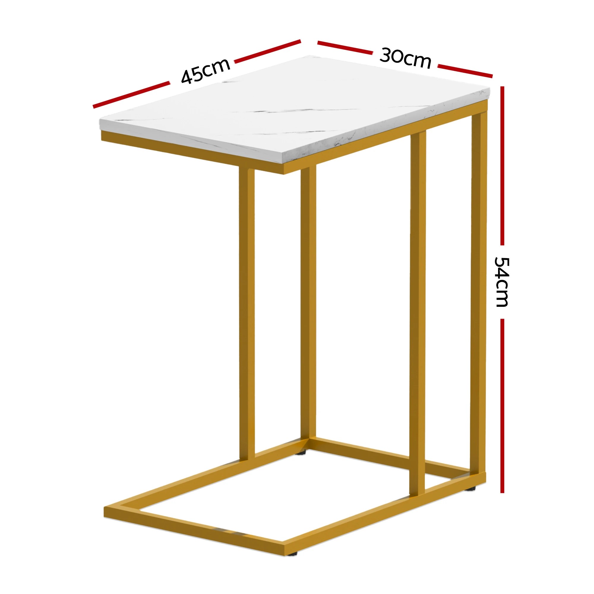 3 Artiss C Shaped End Table Set of 2 Coffee Table Side Table - White, 3 of 7