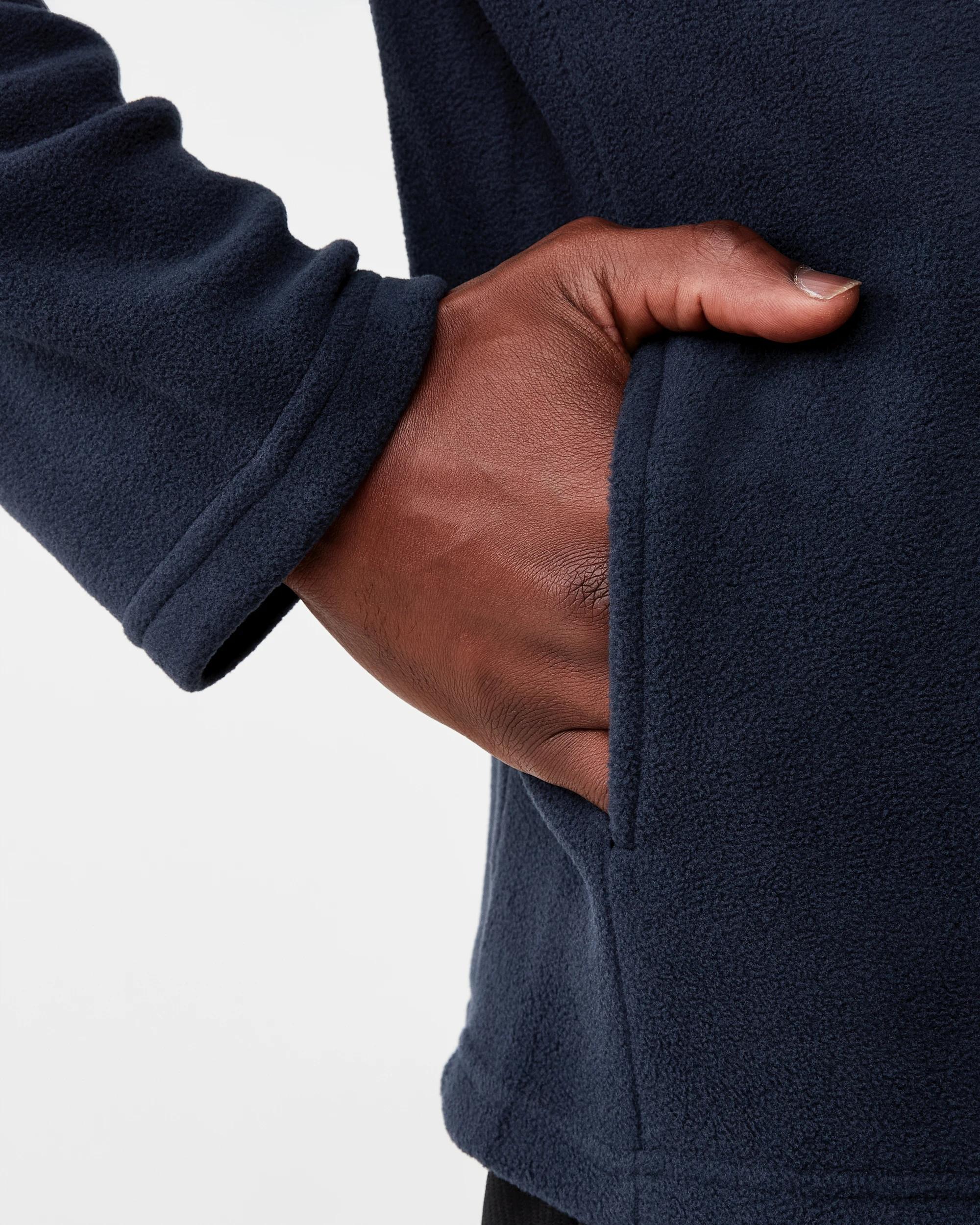 5 Active Mens Polar Fleece Quarter Zip Long Sleeve Navy W26, 5 of 6