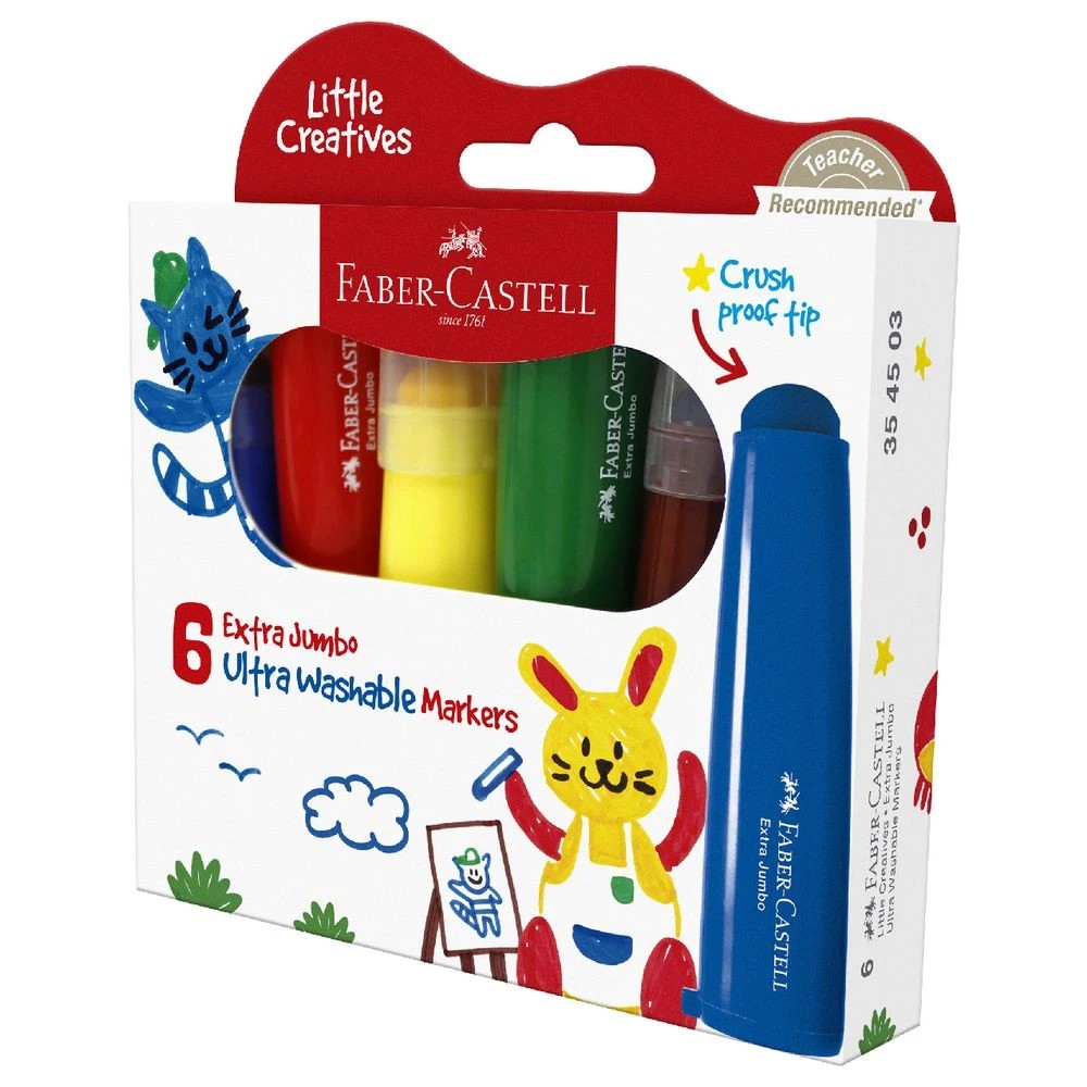 2 Faber-Castell LC Extra Jumbo Ultra Washable Markers 6 Pack, 2 of 10