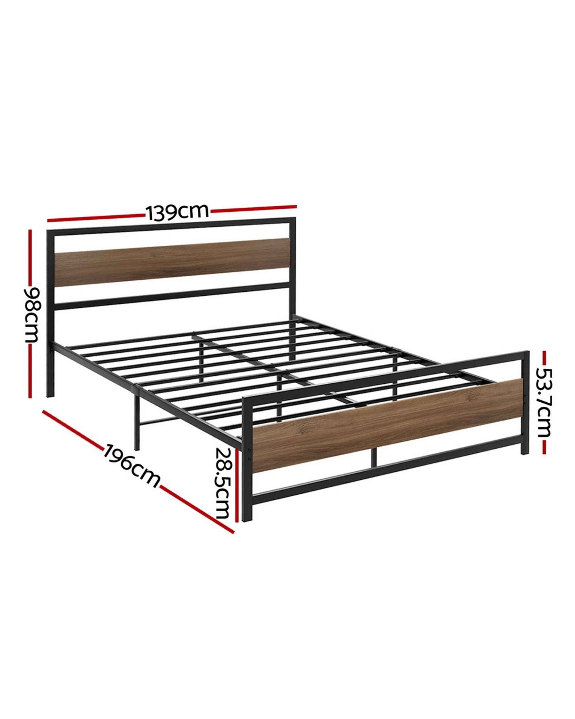 2 Artiss Bed Frame Double Size Metal Frame
 - Black, 2 of 3
