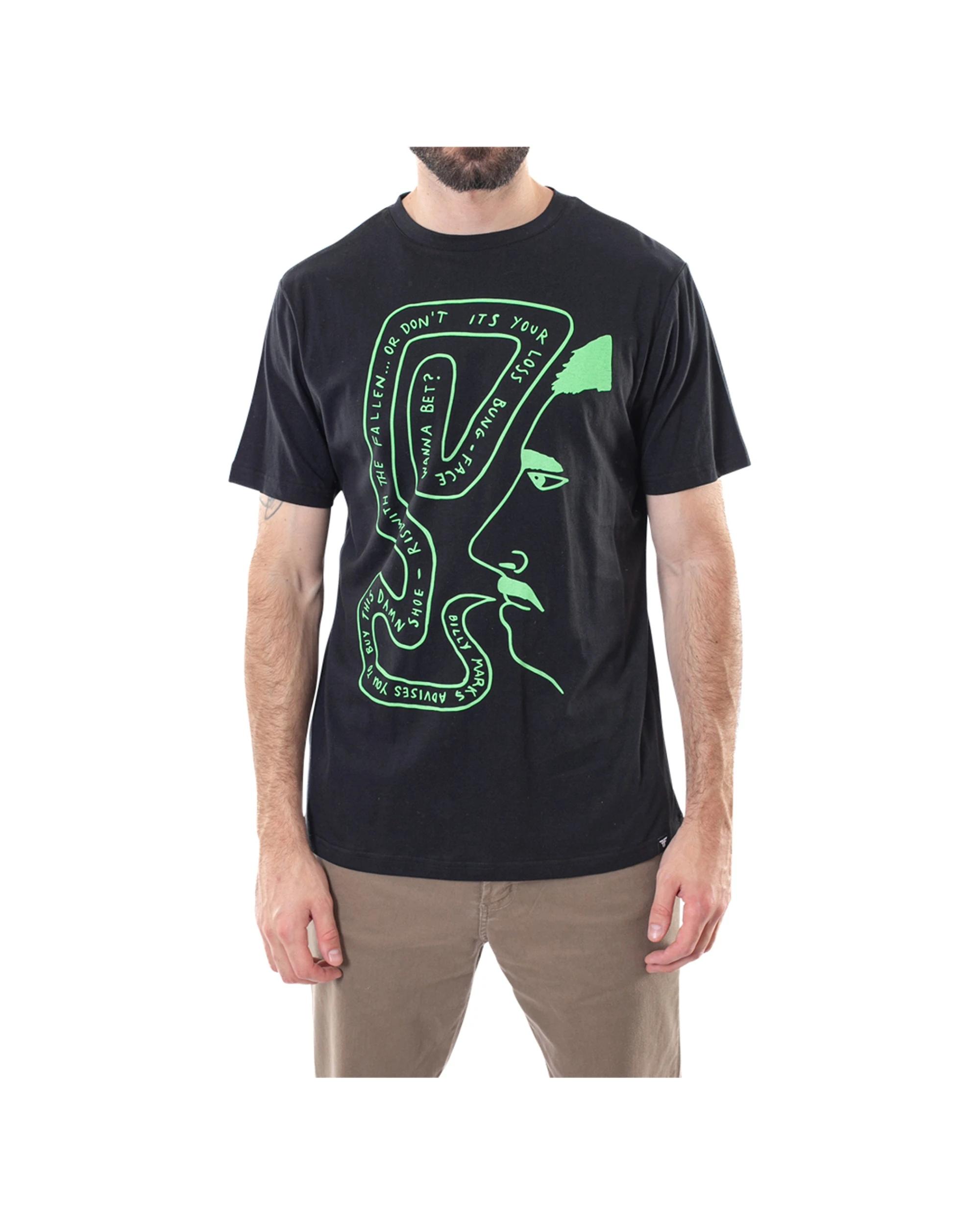 3 Fallen Footwear Men Pawn Regular Fit Tee Billy Mark T Shirt 100 Percent Cotton BLACK/LIME, 3 of 4