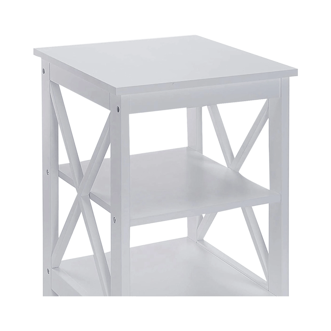 3 Sarantino Orson 2-tier Bedside Table - White, 3 of 8