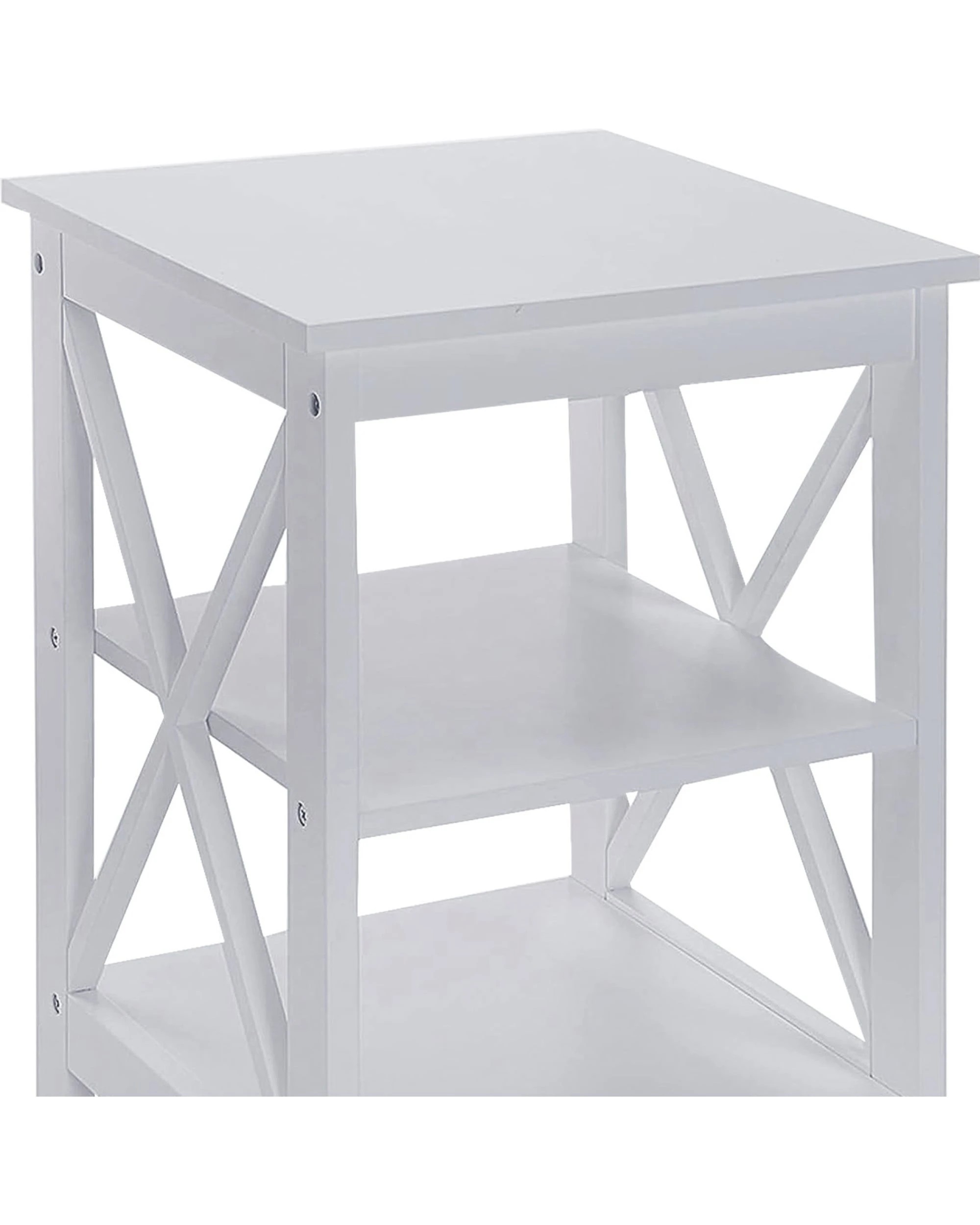 1 Sarantino Orson 2 Tier Bedside Table - White, 1 of 6