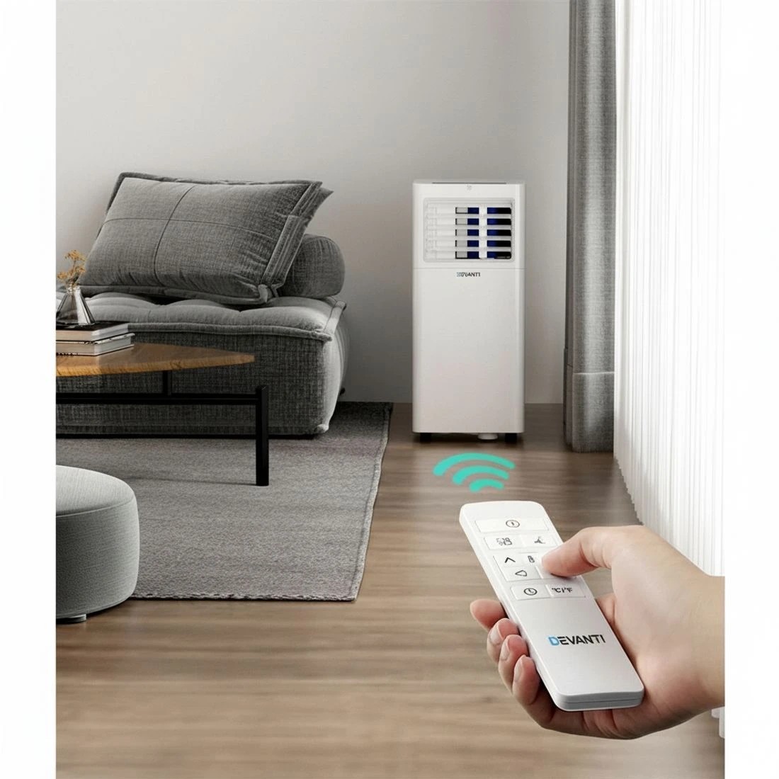 6 Devanti 7000BTU  Portable Air Conditioner - White, 6 of 7