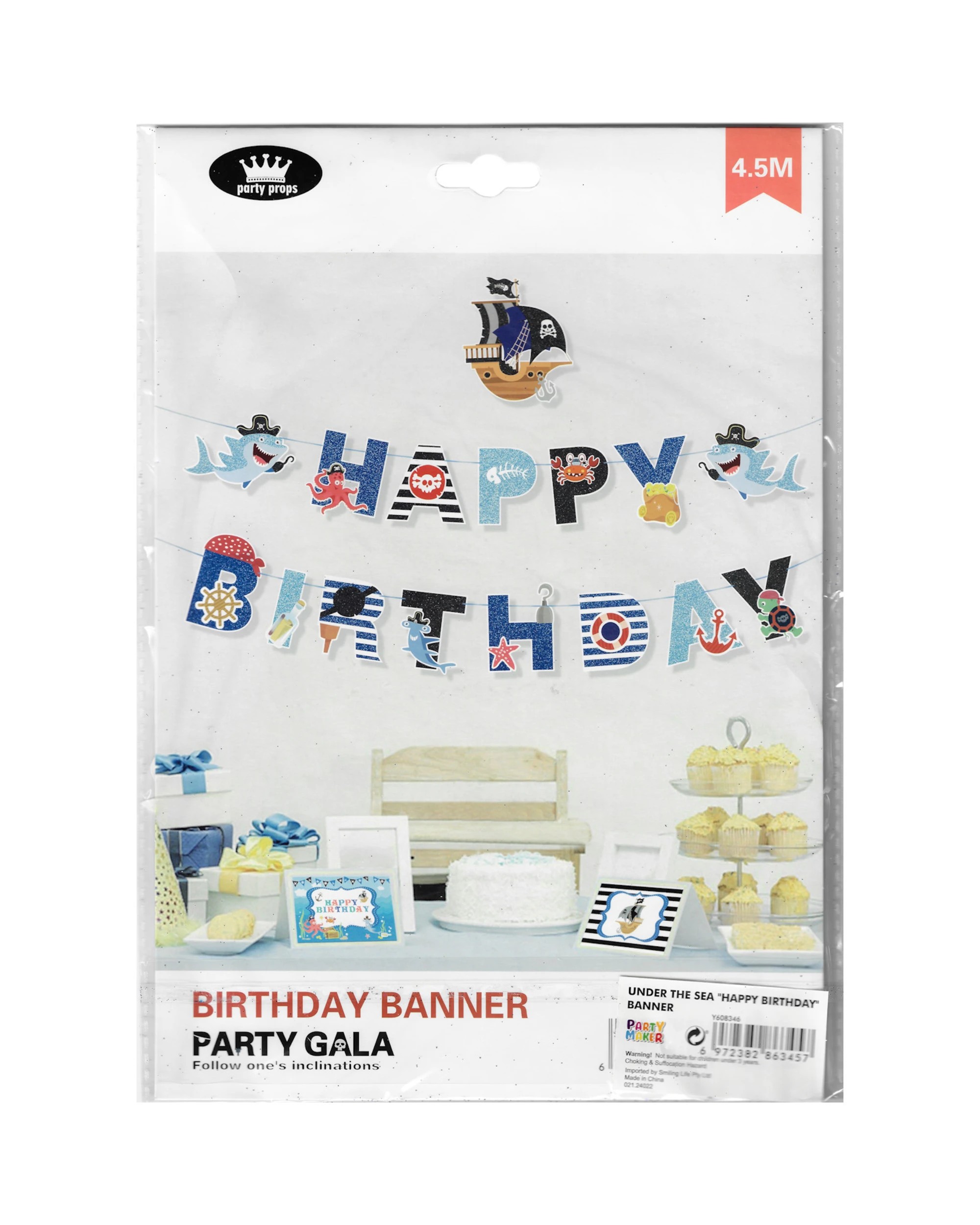 3 Party Maker Pirate Under the Sea Garland Banner, 3 of 3