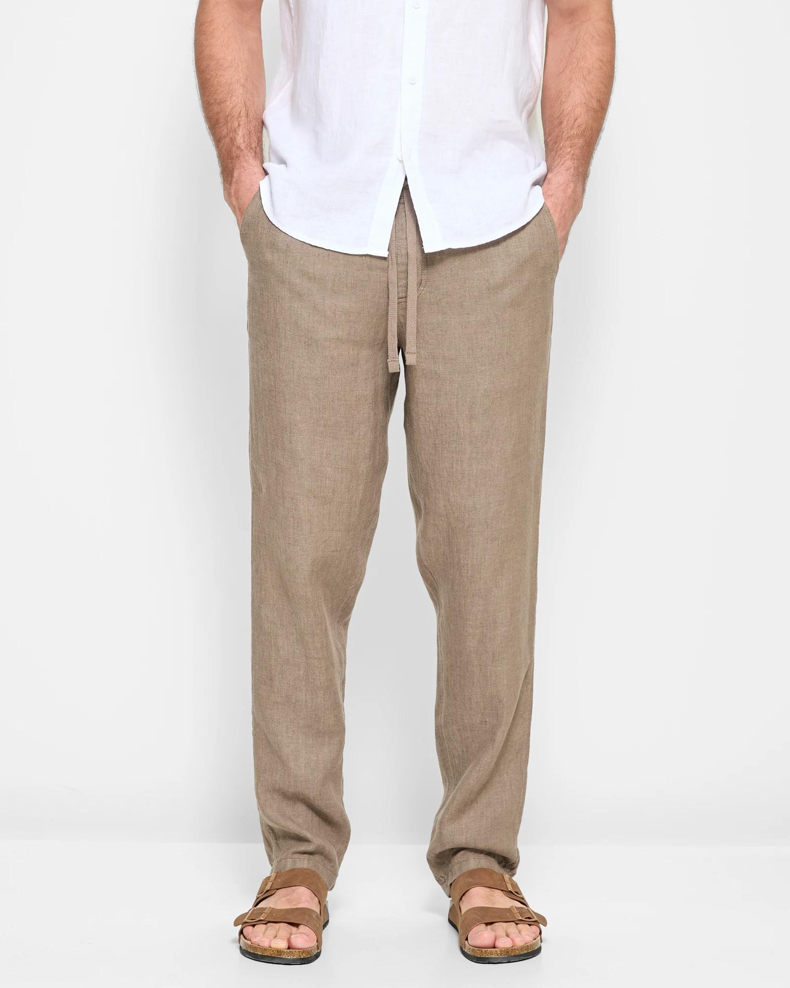 1 Target European Linen Pants MUSHROOM, 1 of 8