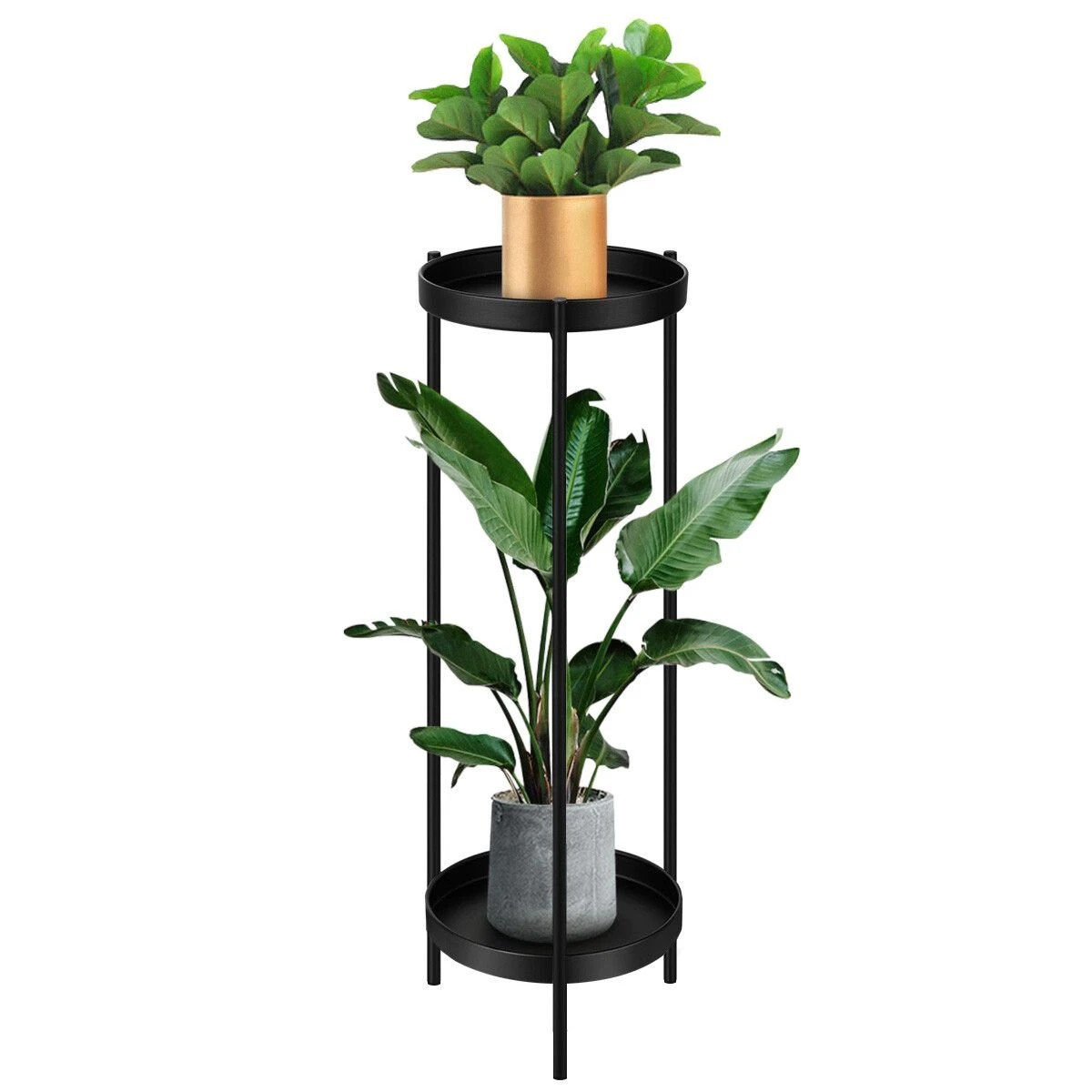 2 AUSWAY 80CM High Plant Stand Metal Flower Pots Shelf, 2 of 3